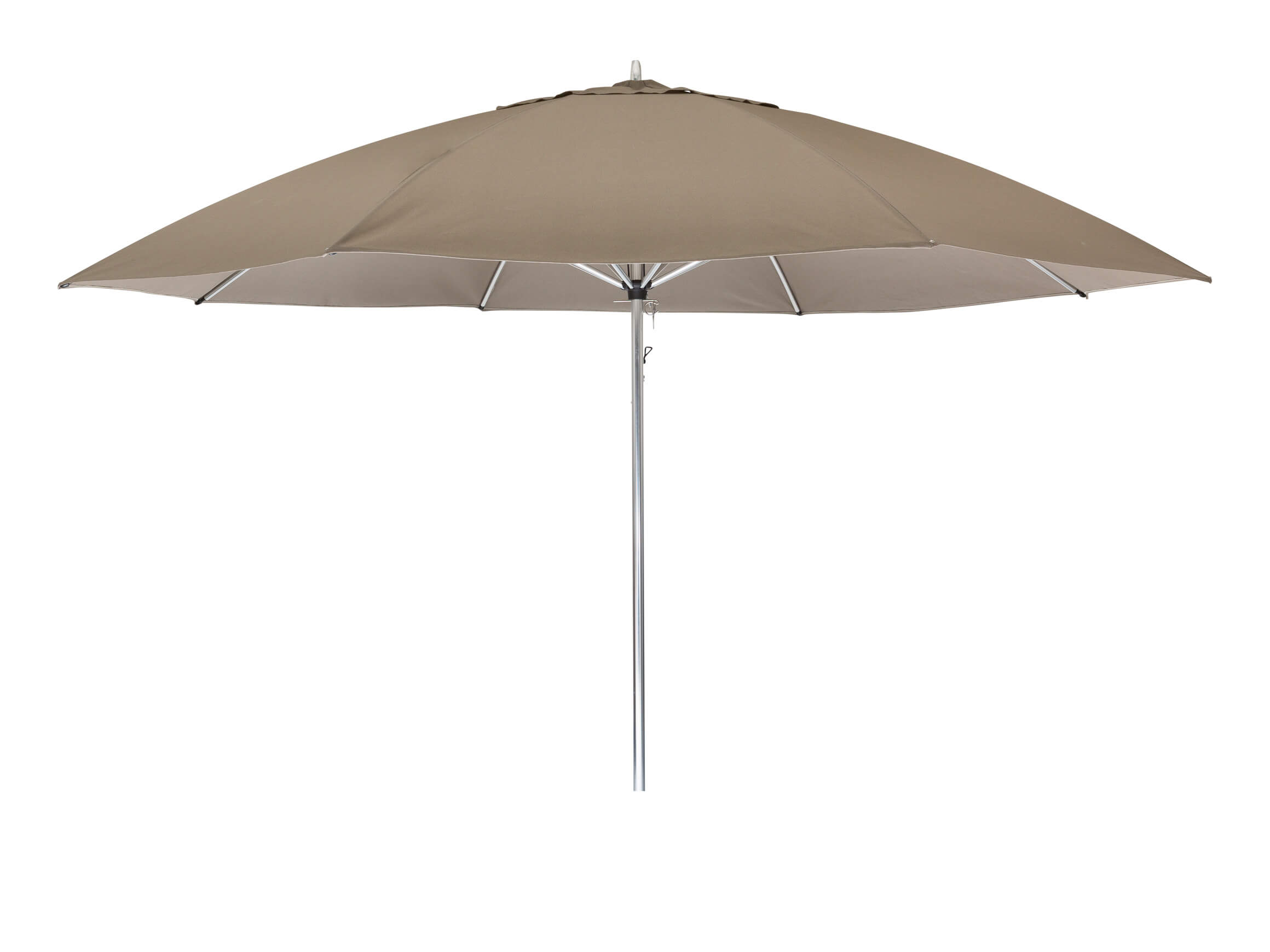 Sonnenschirm Taupe, Aluminium, Flaschenzug, Durchmesser 350 cm