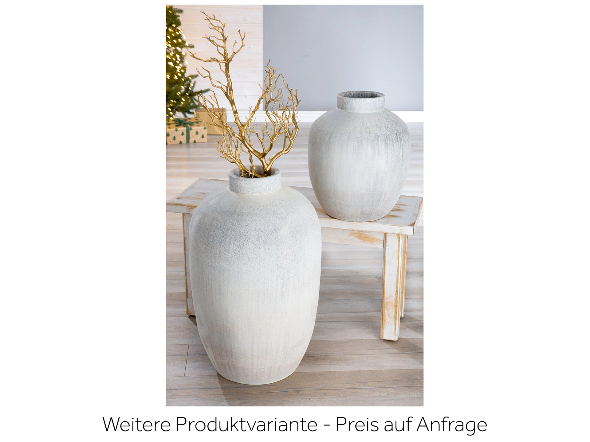 Vase Keramik Matt Antikweiss H: 35 cm Gilde
