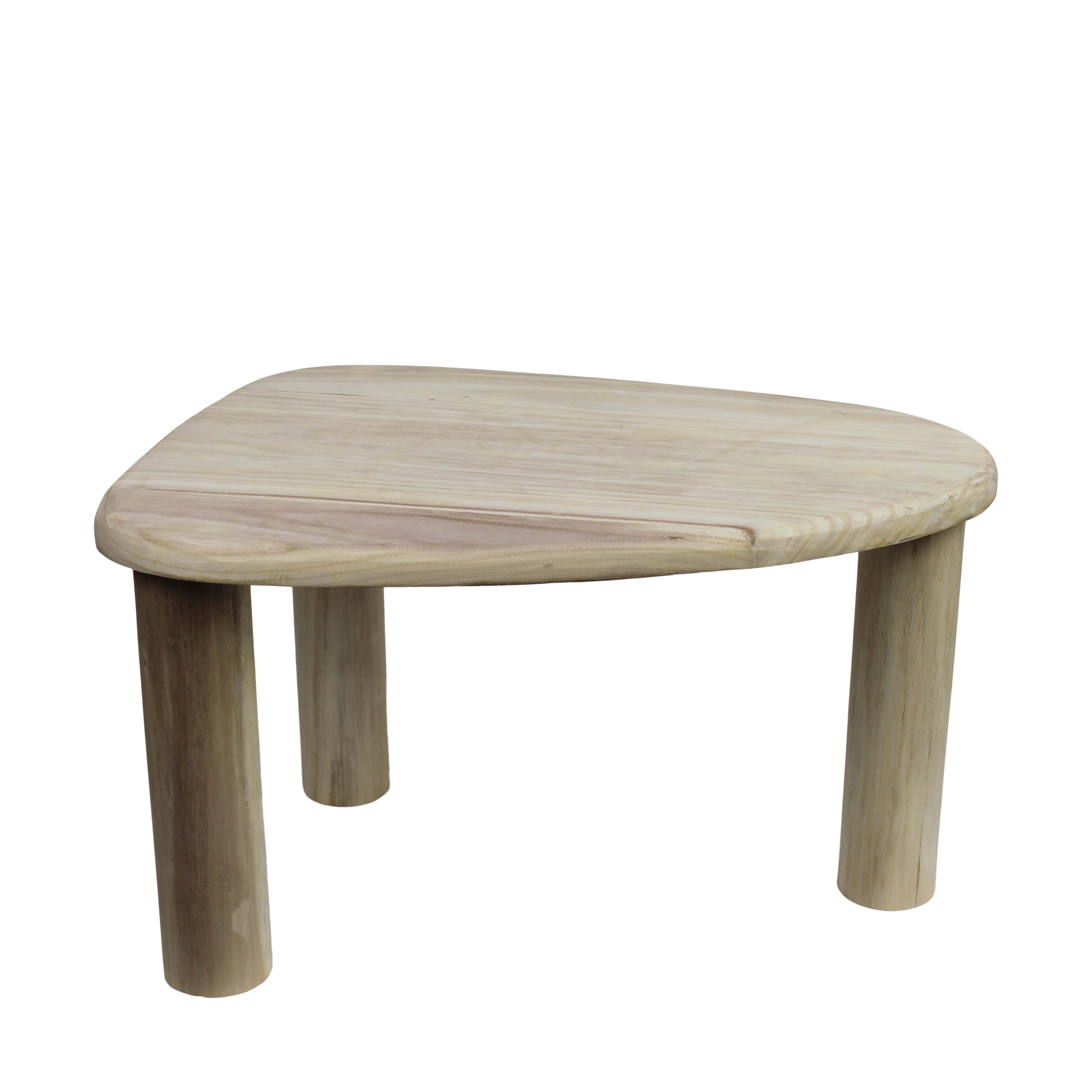 Decofinder Beistelltisch Paulownia Holz Natur H: 40 cm Beige | Schubiger Möbel