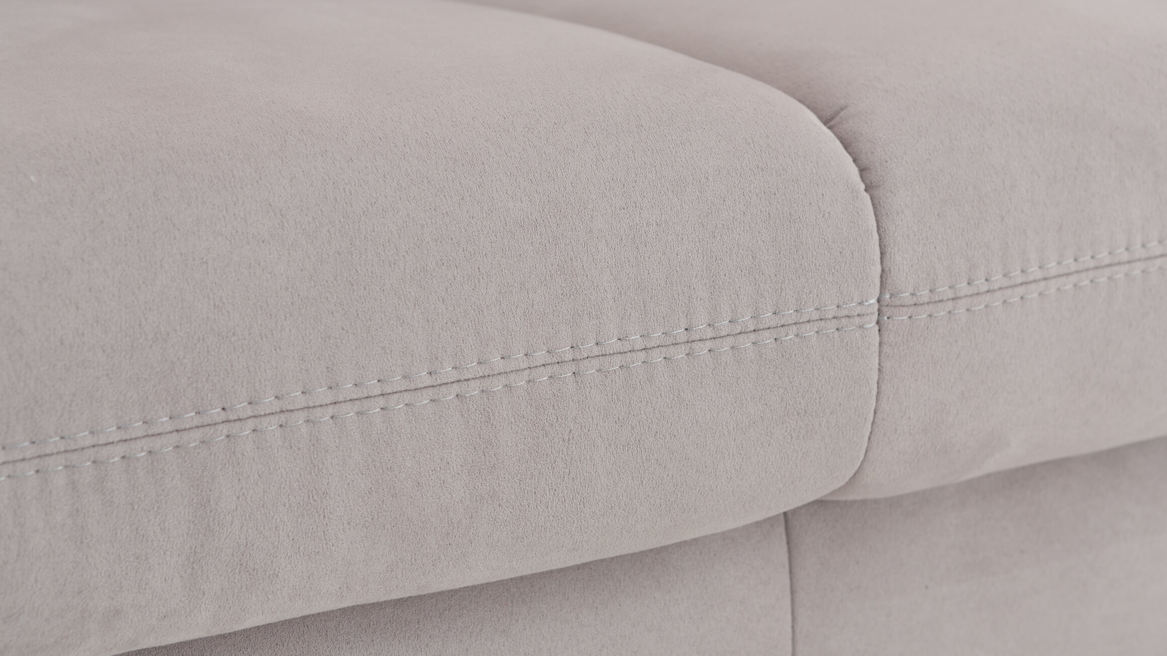 3er Sofa Damaris, Stoff Hellgrau, Metallfuss, b 212 cm