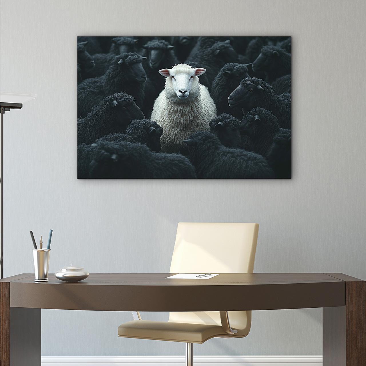 Canvas-White Sheep-image LAND