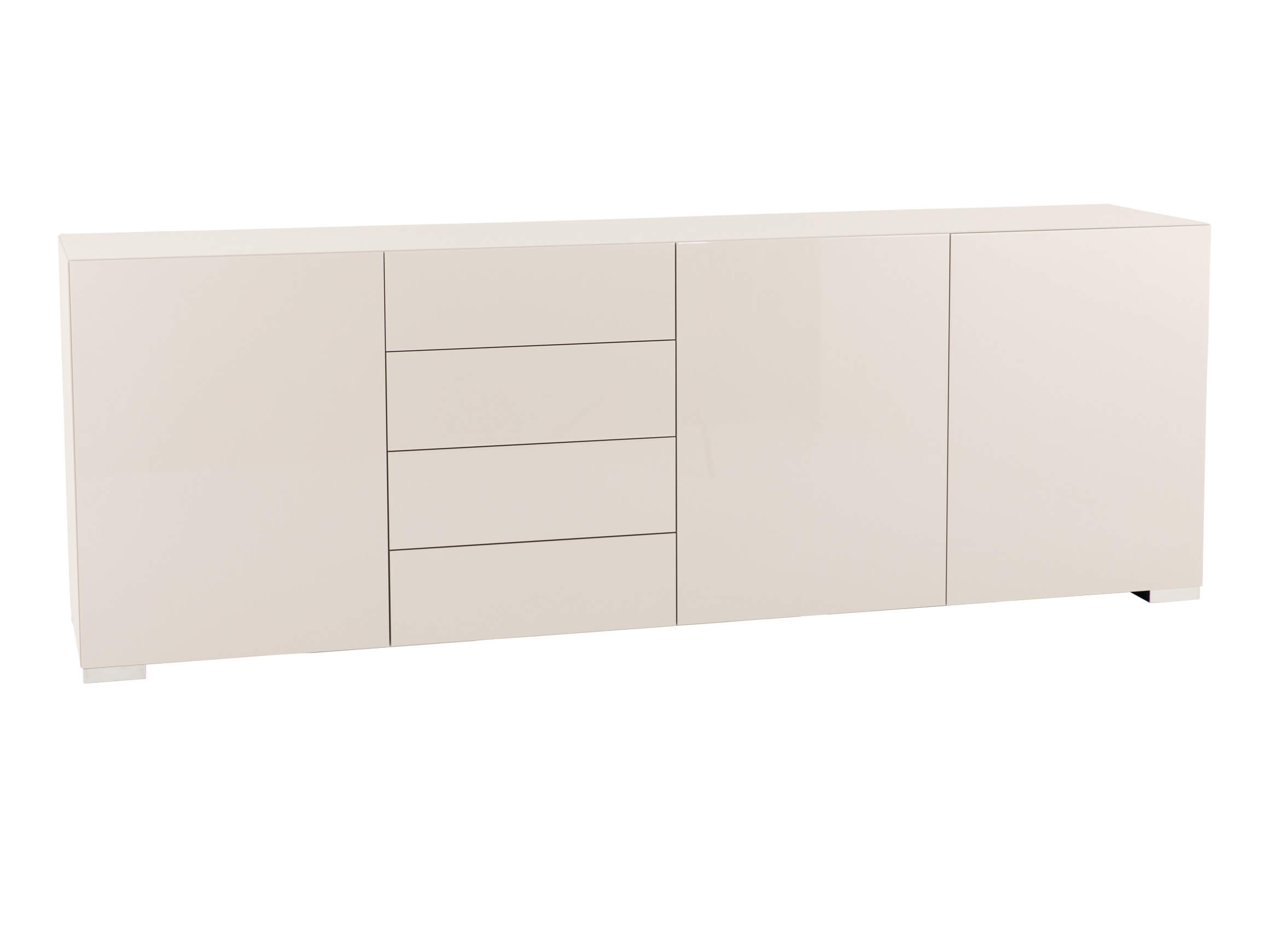 Sideboard Porto, Elfenbein Hochglanz, Fronten Matt, b