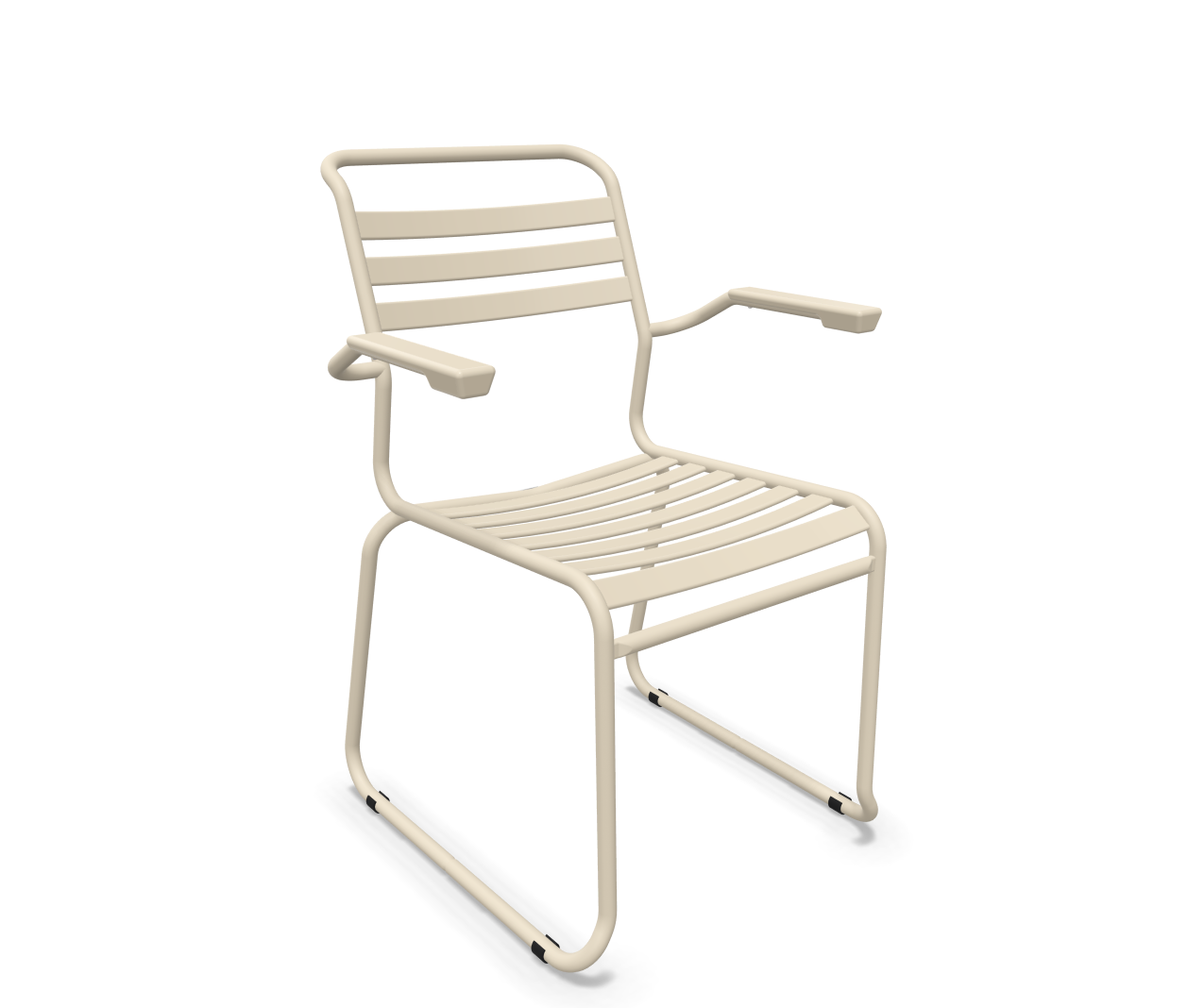 Schaffner Kufen-Lättli-Stuhl Säntis mit Lehne Beige | Schubiger Möbel