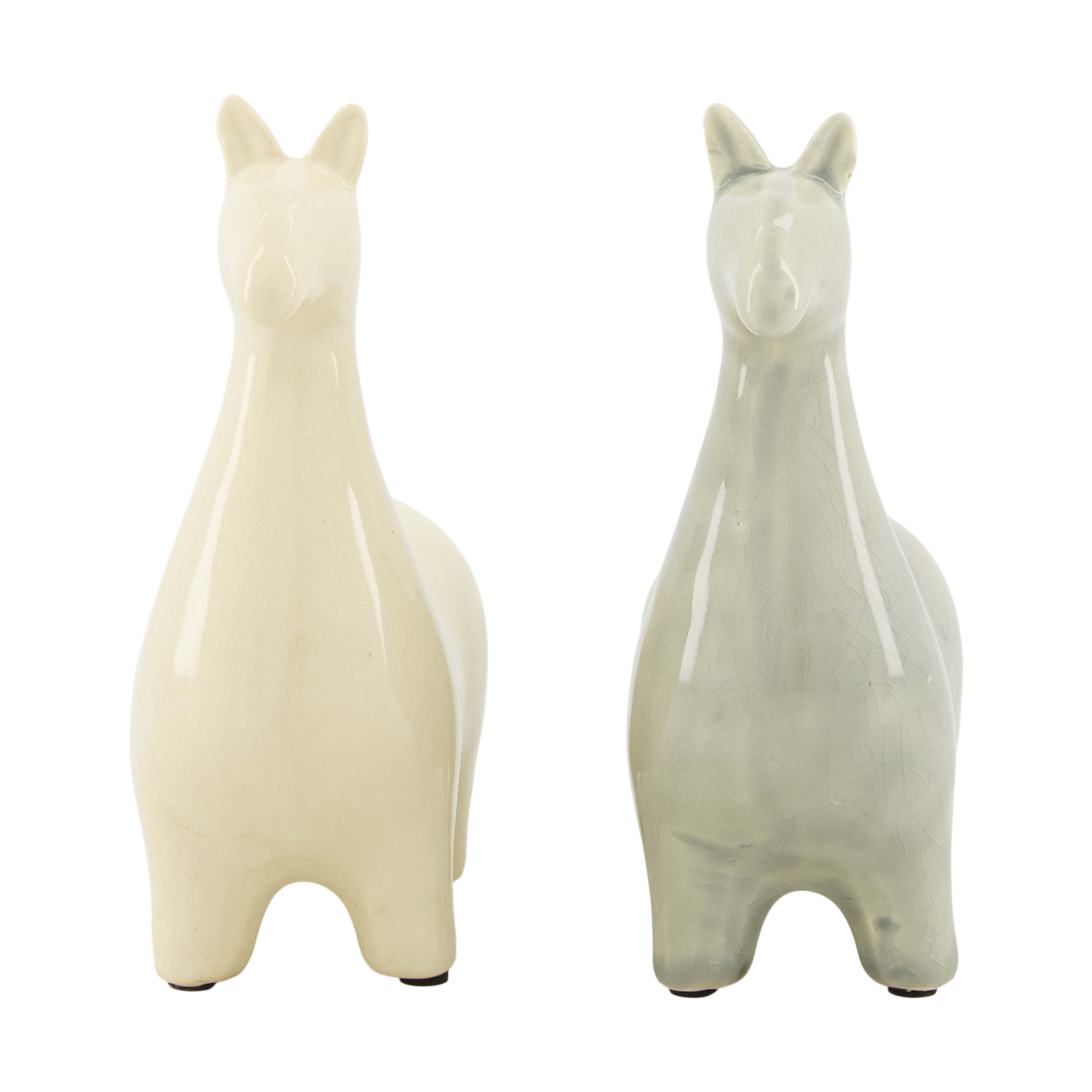 Figur Alpaka, Grau-Creme H: 18 cm Decofinder