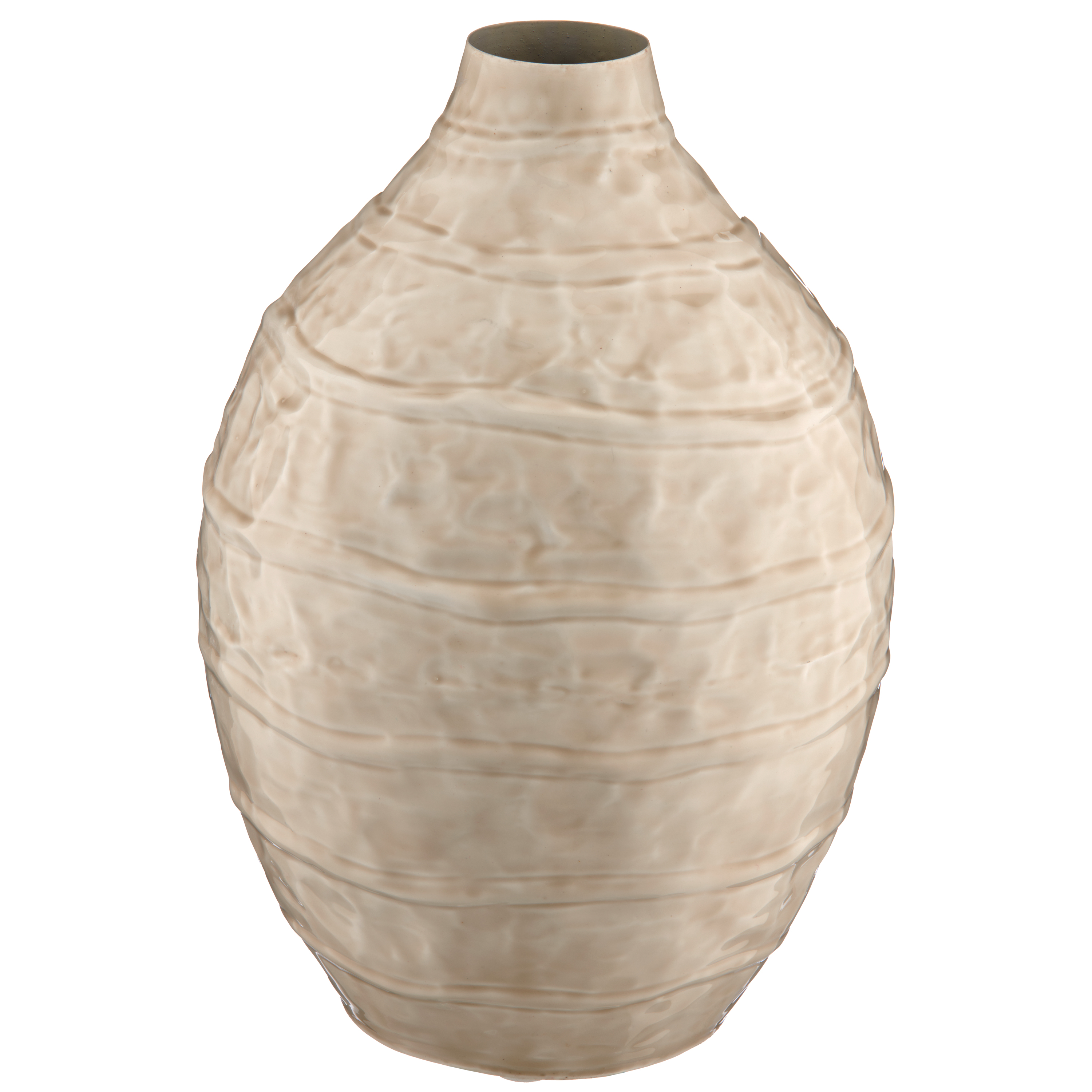 Vase Wave, Enamel Finish, Hellgrau Gasper