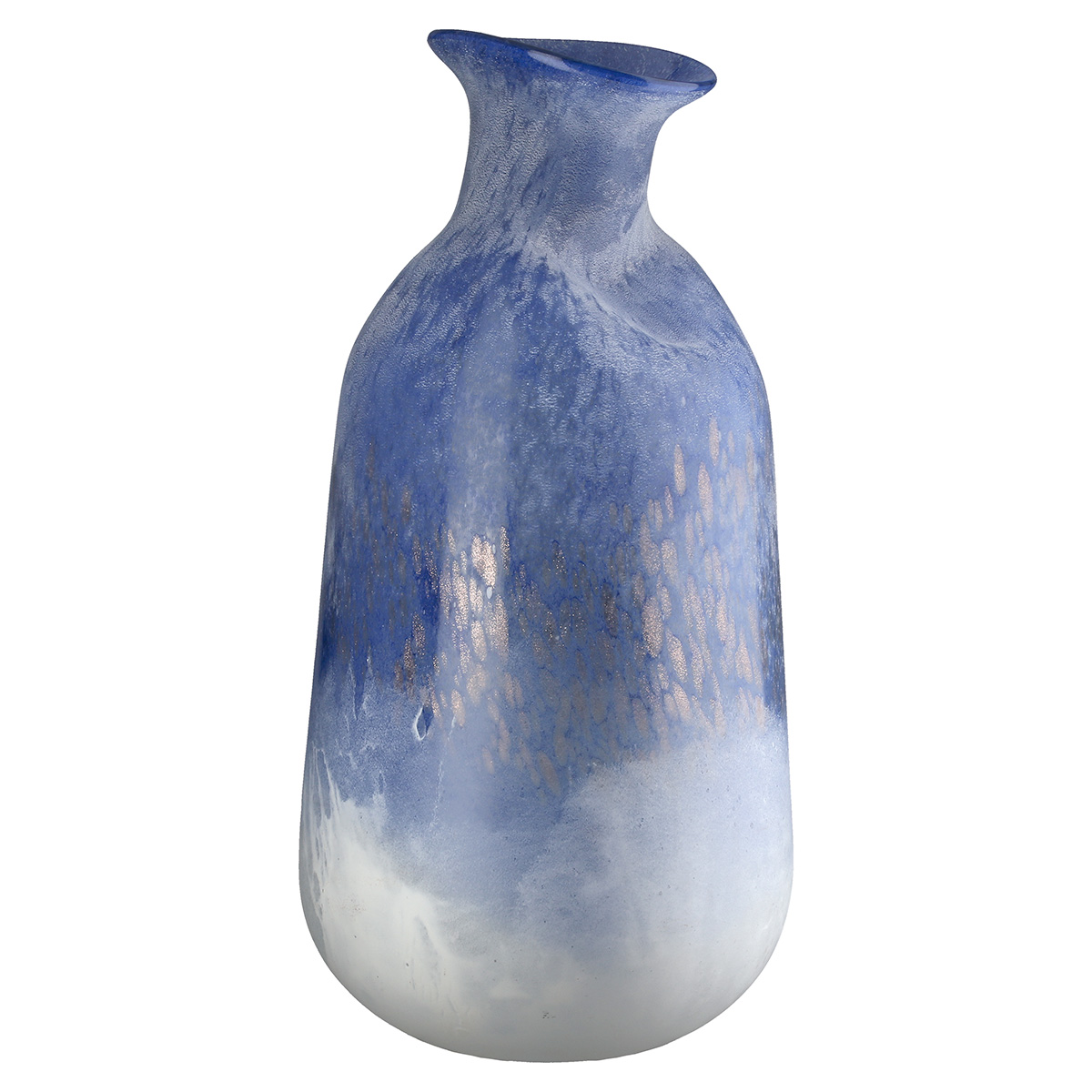 Vase Azur Glas Blau H: 37 cm Gilde