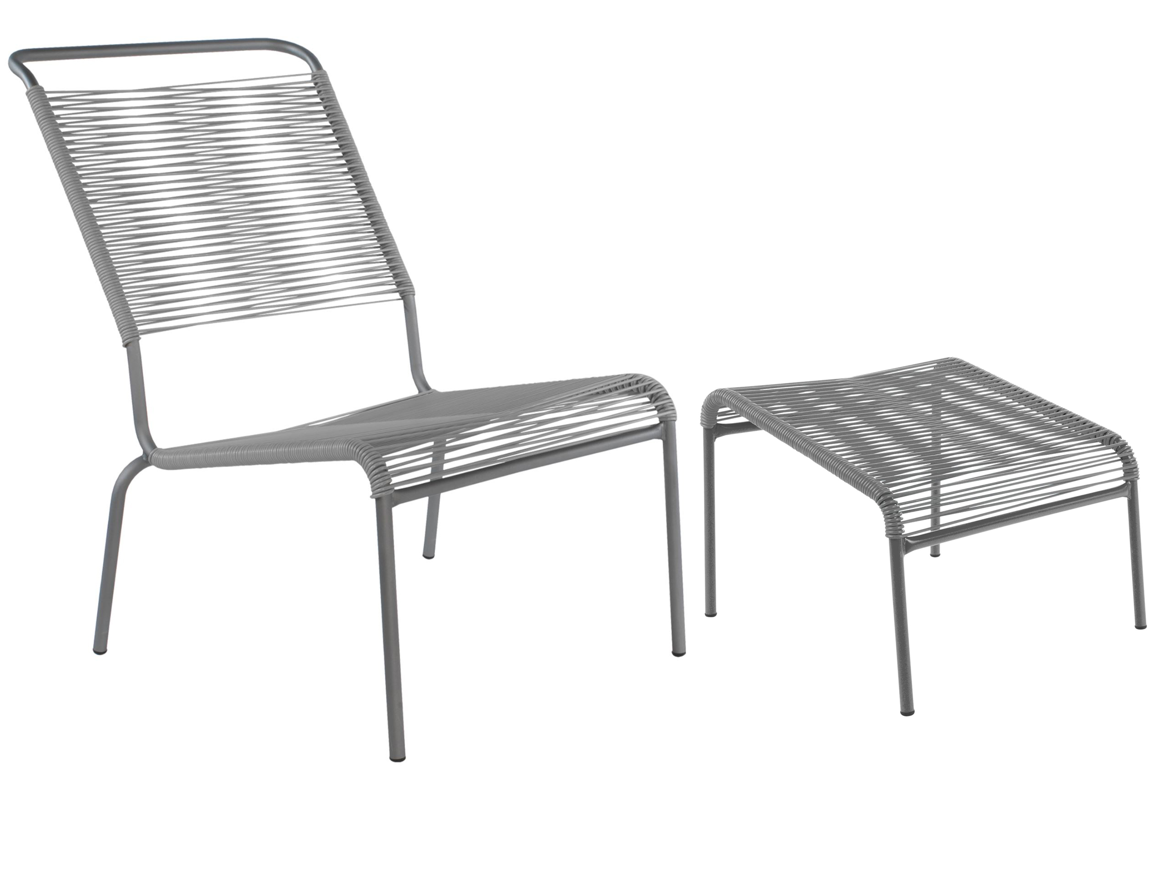 Schaffner Spaghetti-Lounger + Hocker Säntis Hochlehner Grau | Schubiger Möbel