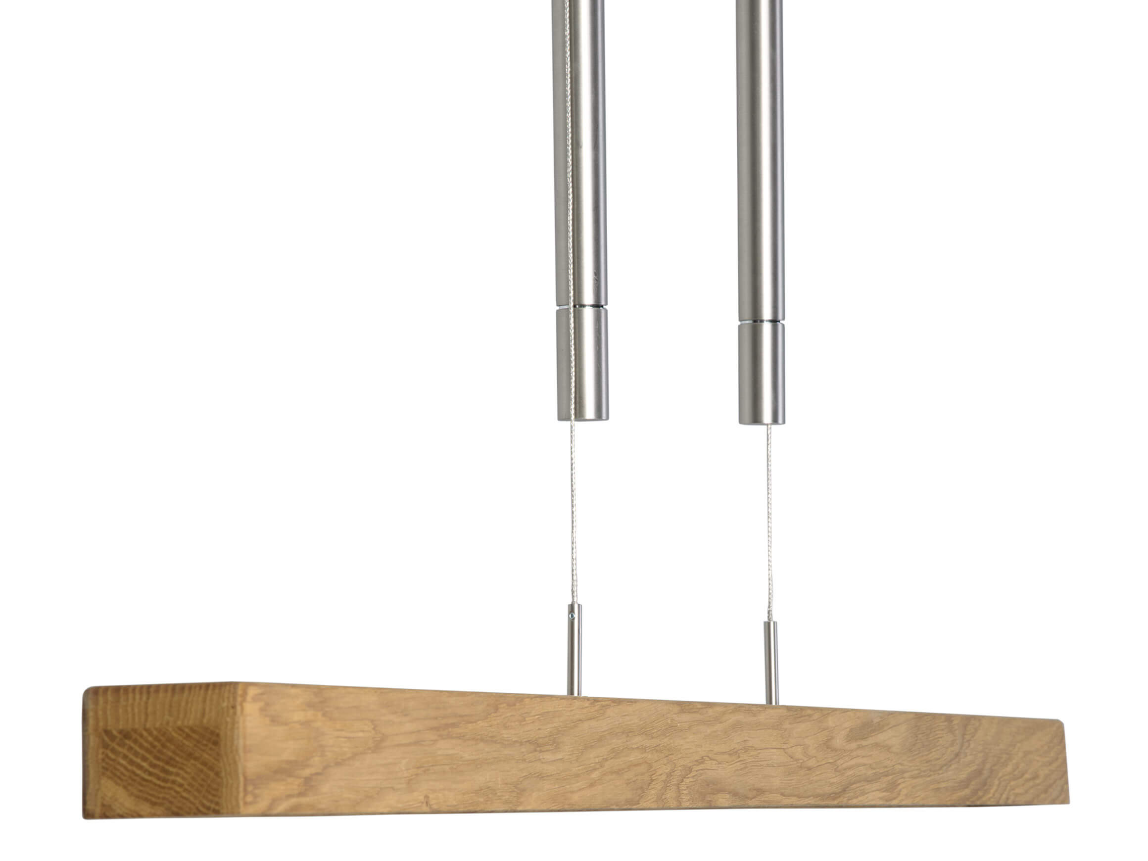 Balkenlampe Leana Eiche b: 121cm, Leuchte: Nickel Matt Gebürstet