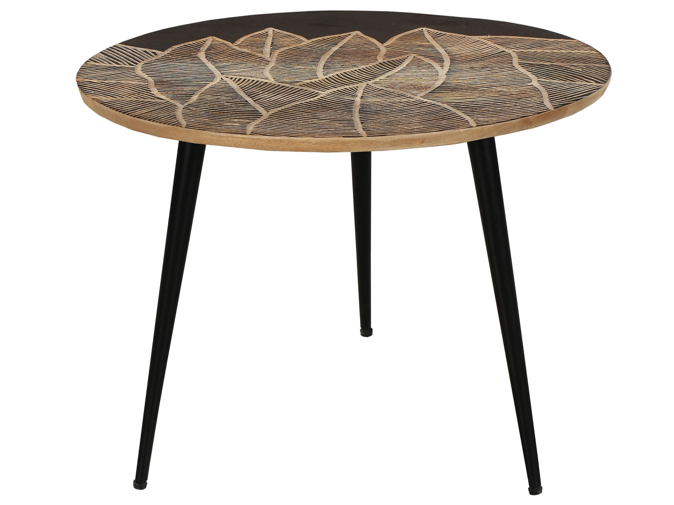 Decofinder Beistelltisch Schwarz Natur D: 50 cm  | Schubiger Möbel