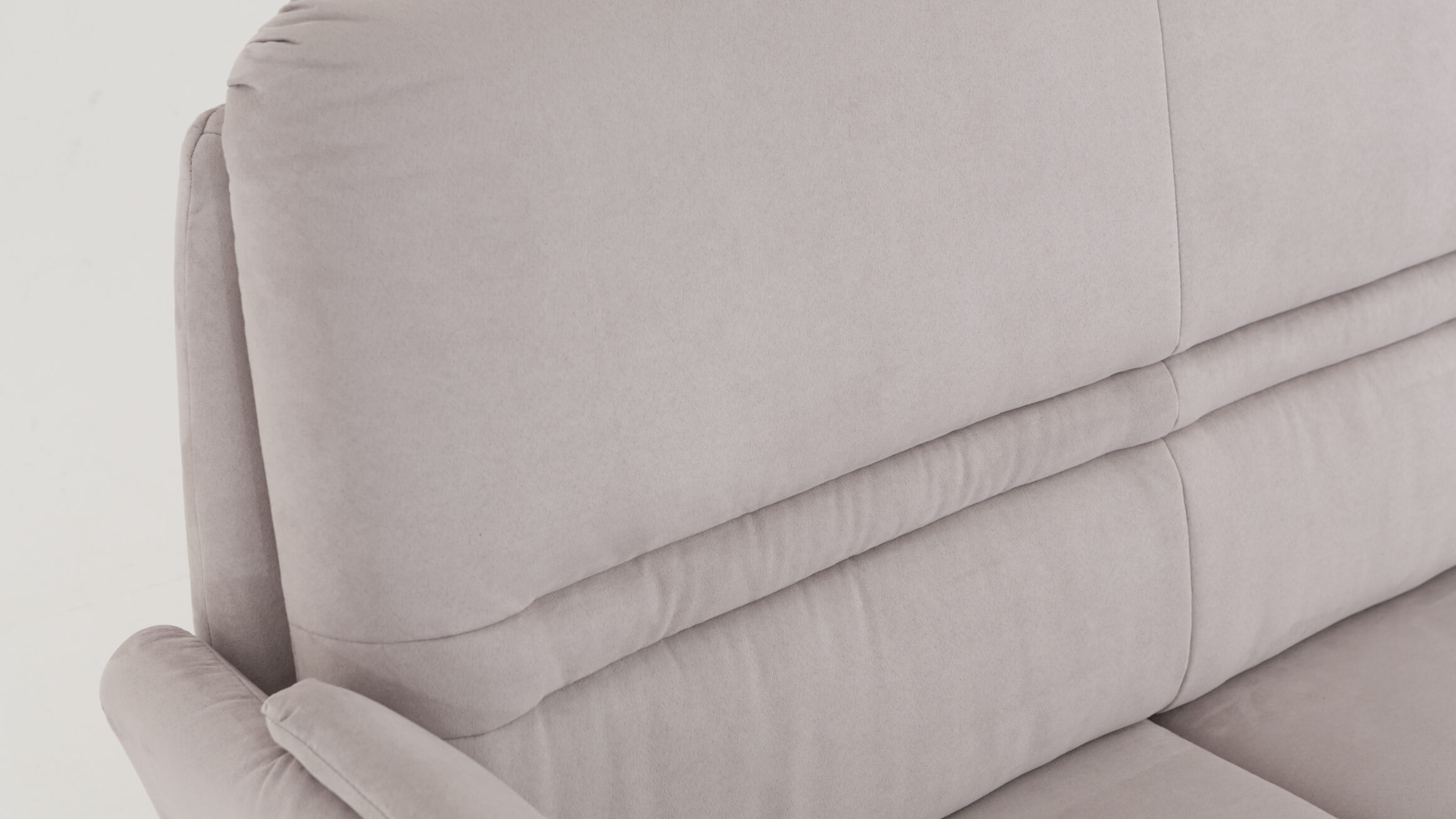 3er Sofa Damaris, Stoff Hellgrau, Metallfuss, b 212 cm