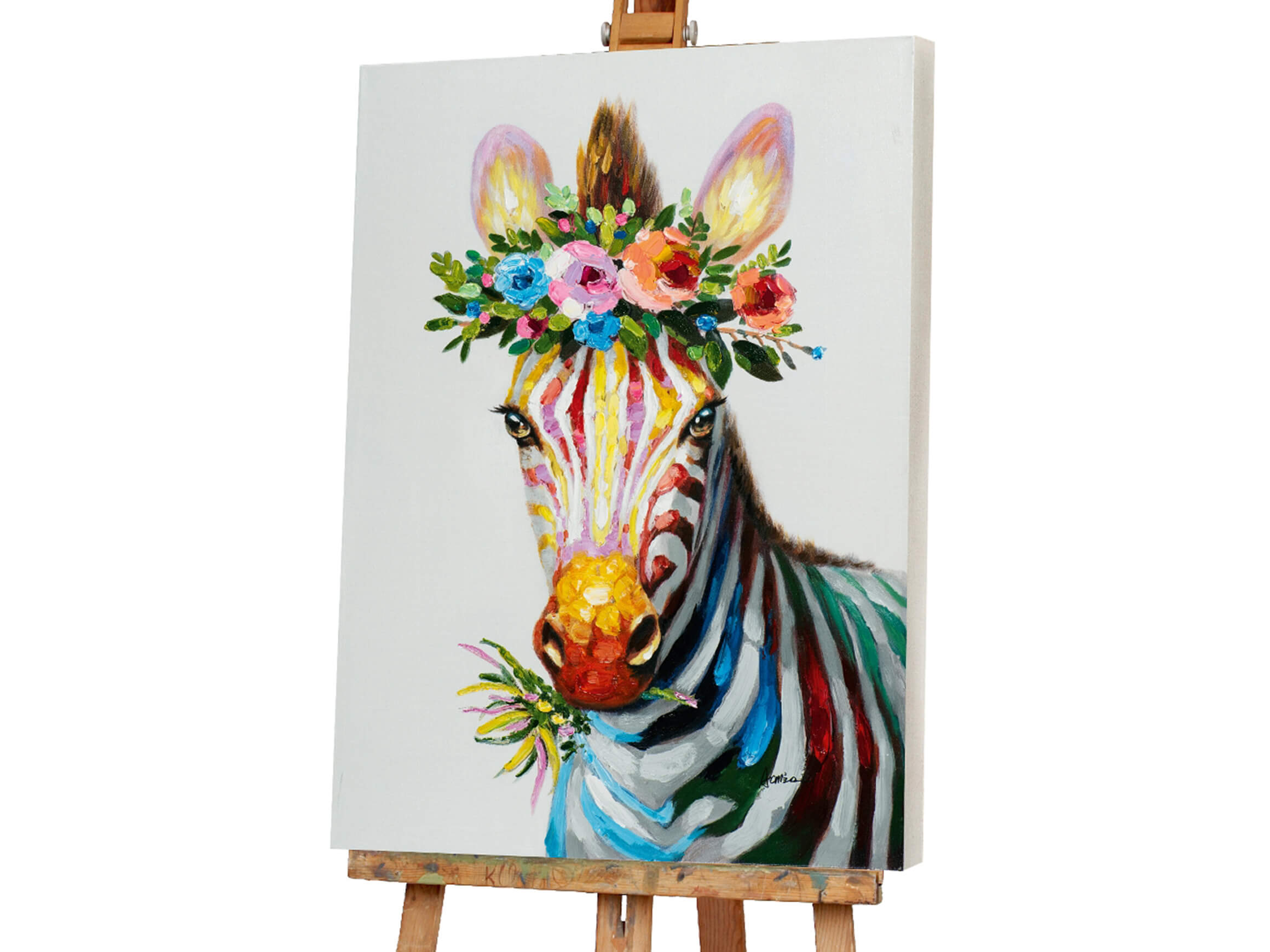 Bild Zebra mit Blumendeko image LAND