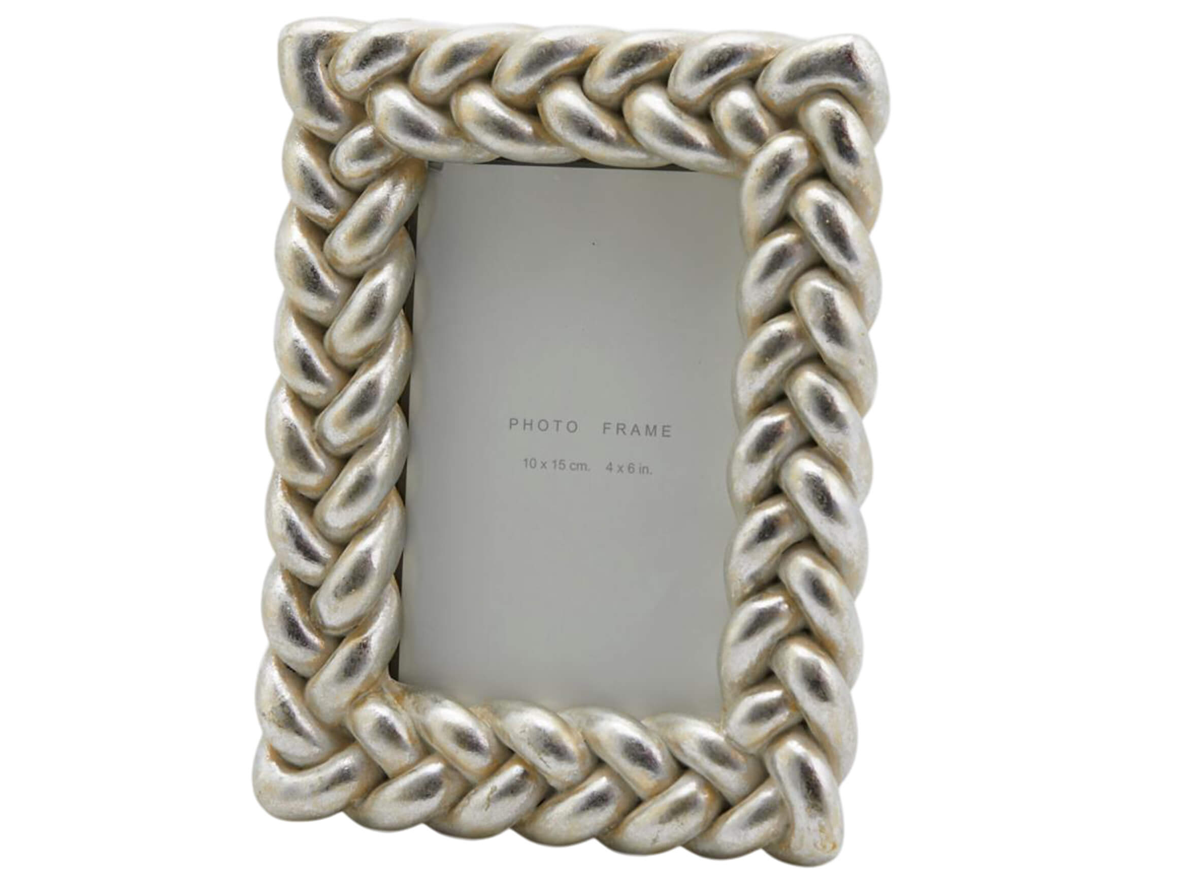Fotorahmen Flechtmuster Silber B: 16 cm Edg