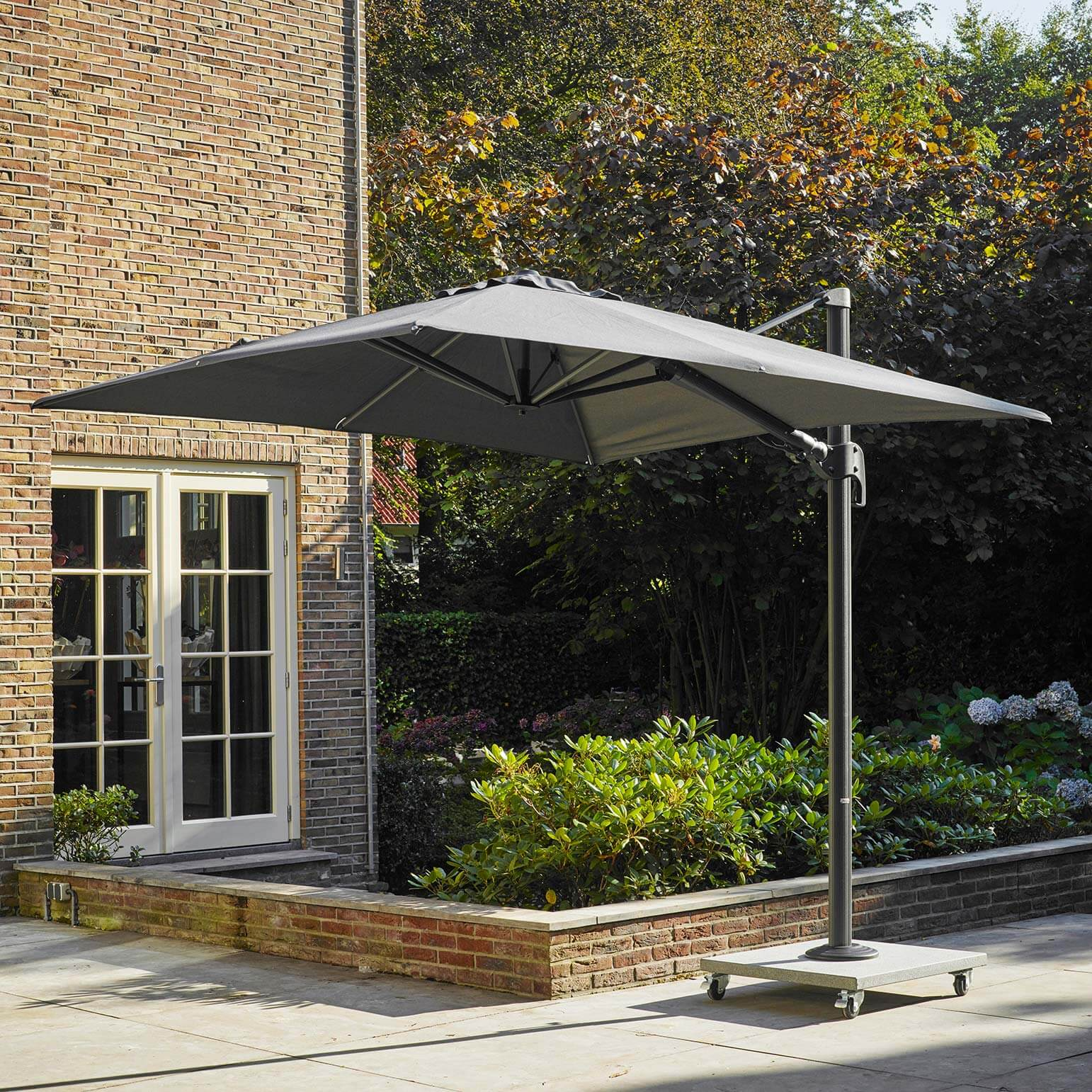 Sonnenschirm, Lava, Grau, Spuncrylic, BxT: 300 x 300 cm