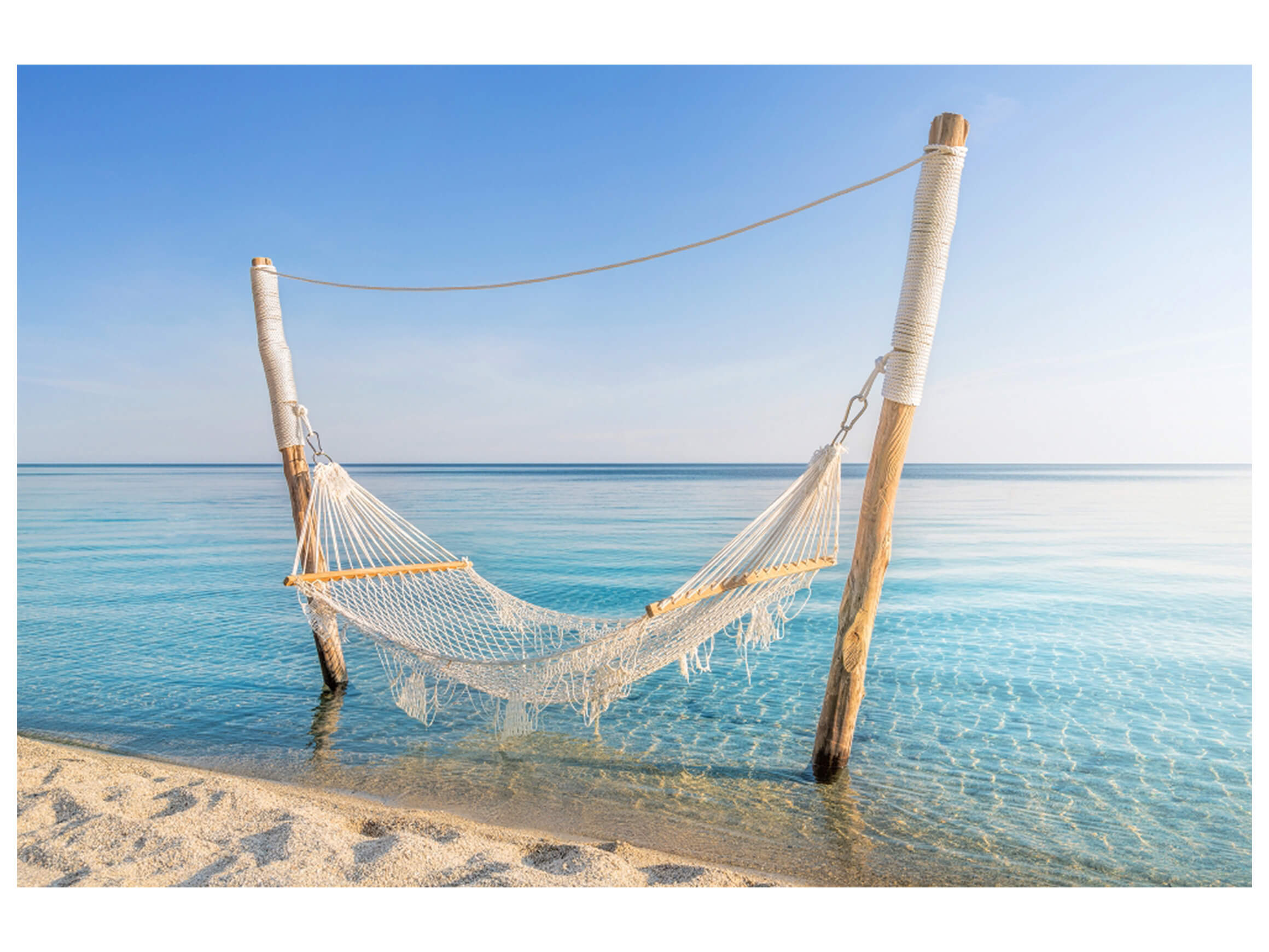 Digitaldruck auf Glas Hängematte im Meer image LAND