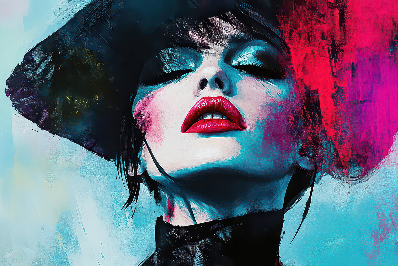 Canvas-Pink Splashed Diva-image LAND