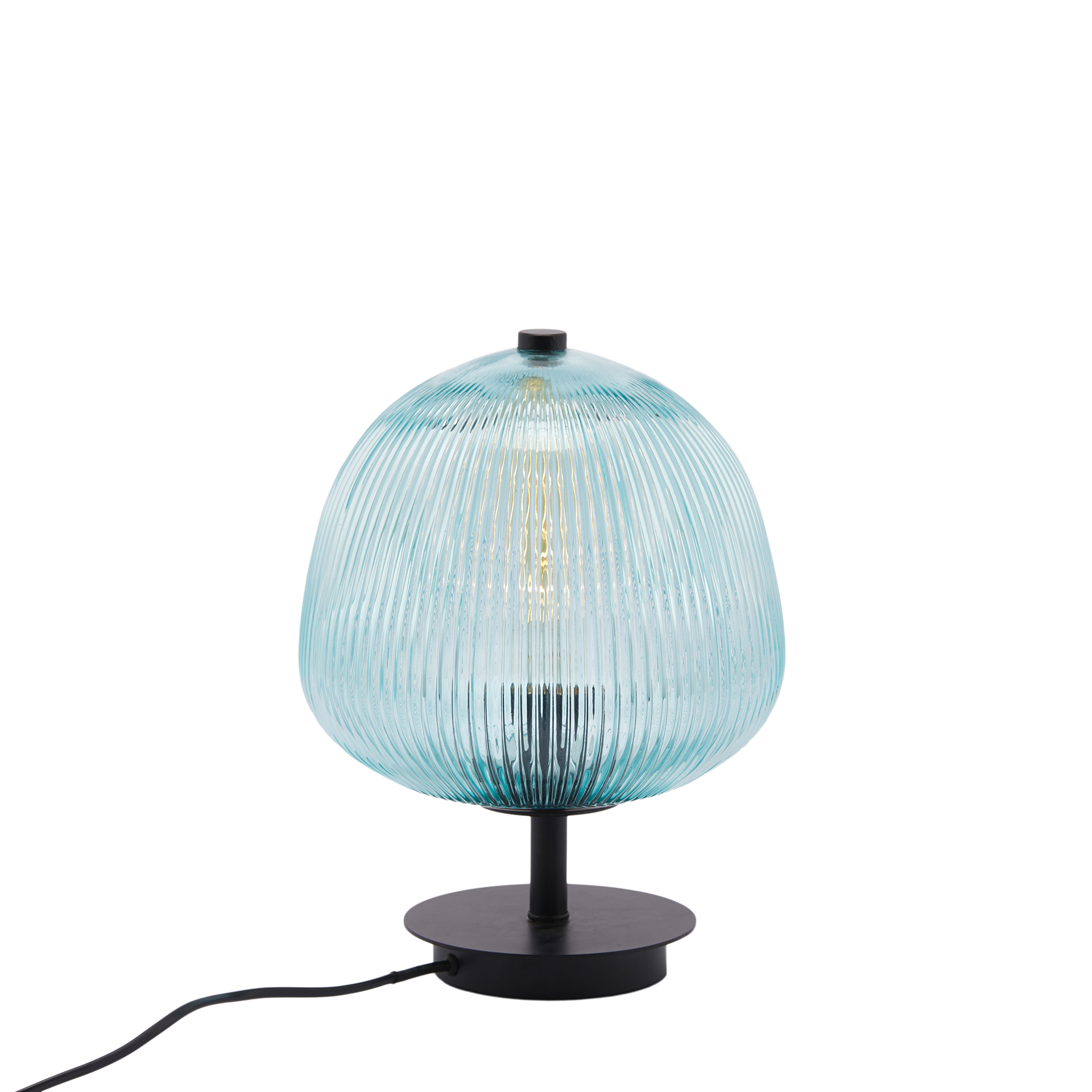 Verre Gebomt Turquoise H : 34 cm
