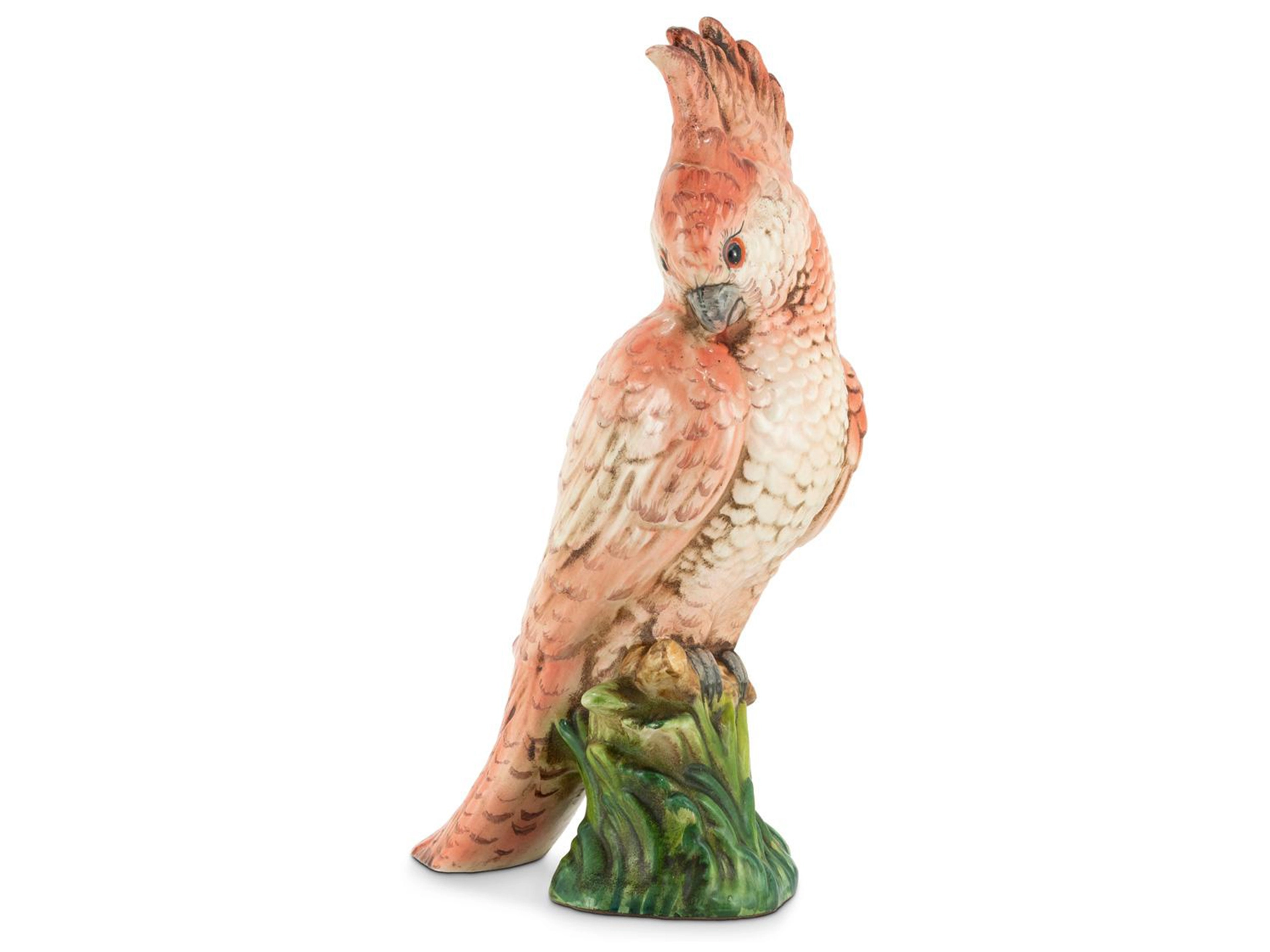 Figur Kakadu Keramik Rosa H: 42 cm Abhika