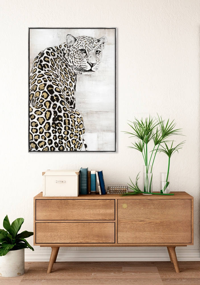 Bild Schneeleopoard image LAND / Farbe: Schwarz Weiss