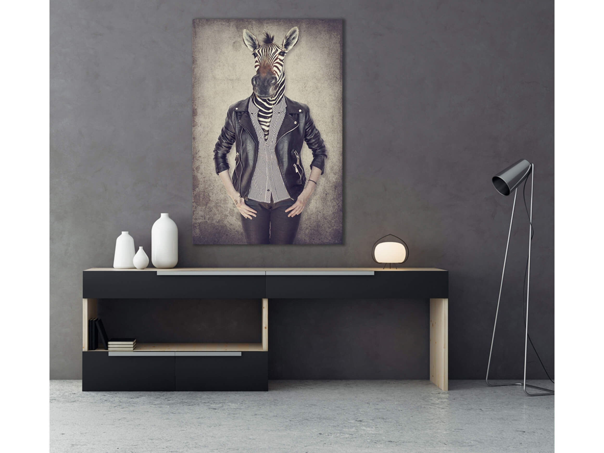 Digitaldruck auf Acrylglas Zebra Gentleman image LAND / Grösse: 120 x 80 cm