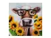 Bild Kuh mit Brille im Sonnenblumenfeld image LAND