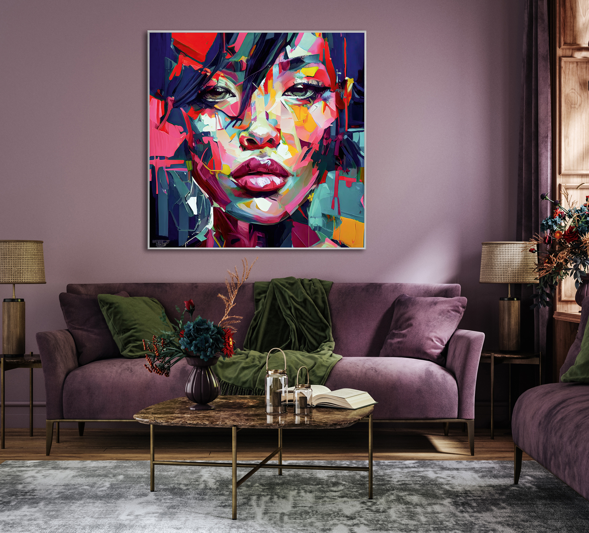 Bild mit Rahmen-Buntes Portrait-image LAND