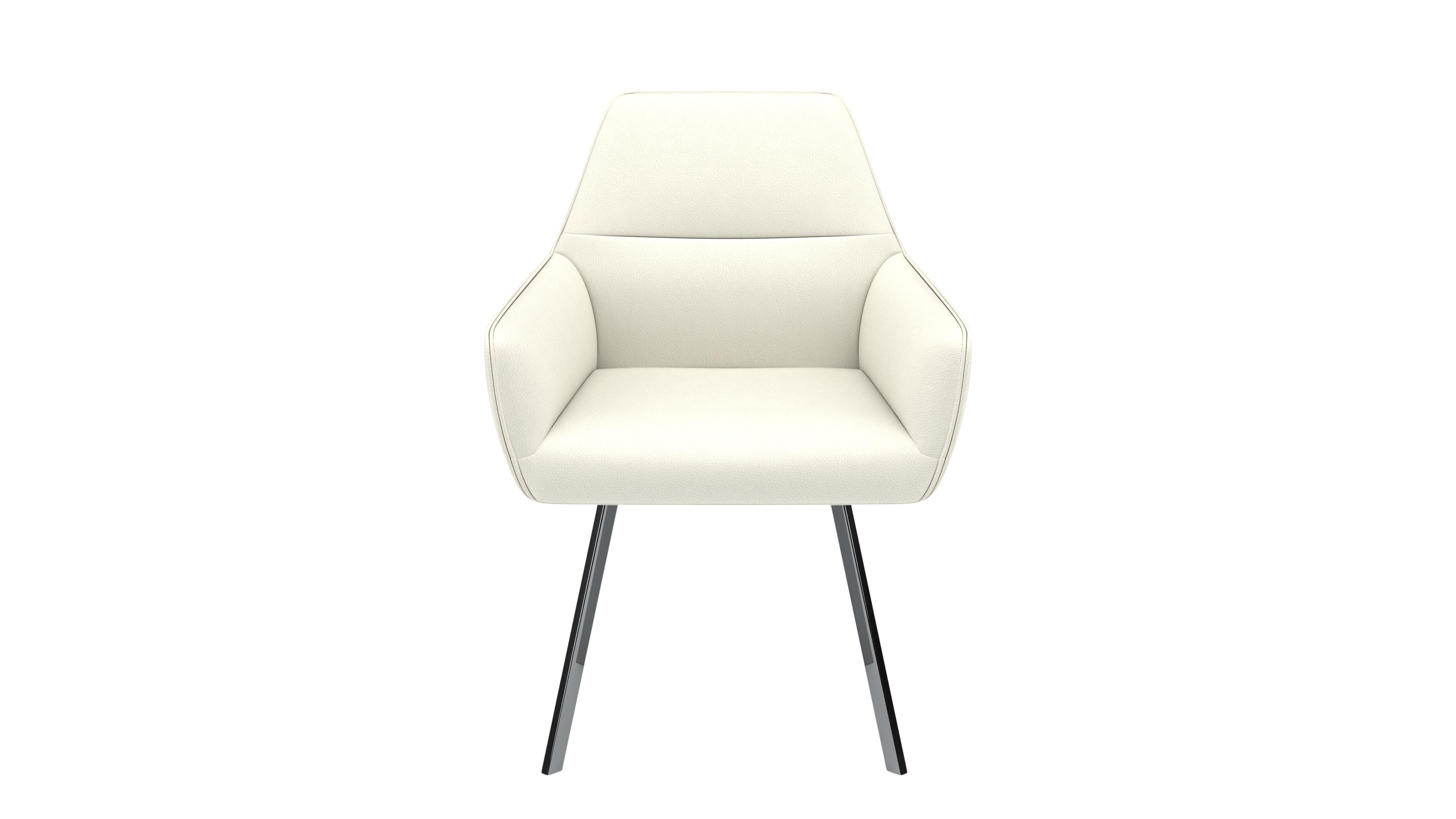 Chair Bellatrix - by UrbanDesign | Swivel Function, Steel Base, White Leather