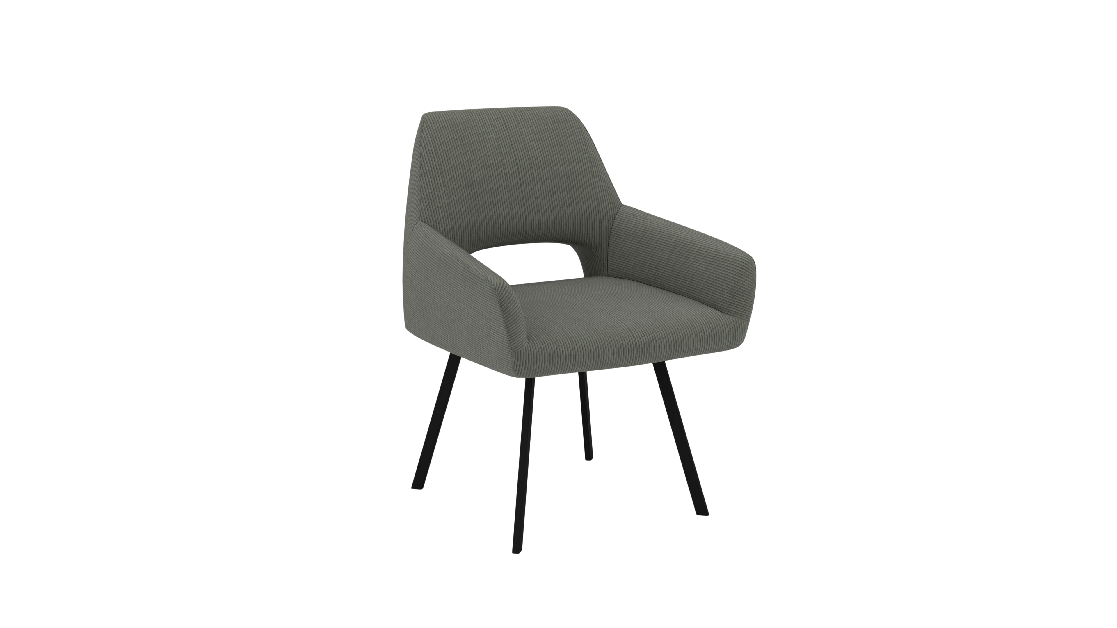 Chair Vega - by UrbanDesign | Swivel Function, Matte Black Base, Forest Fabric