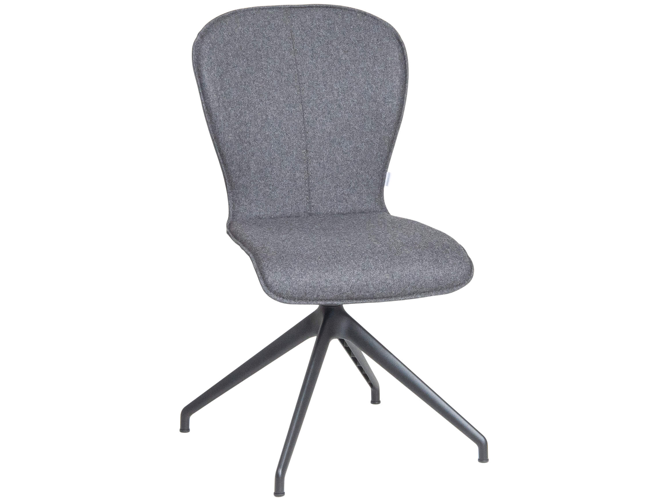 Stuhl Berto Plantagie / Farbe: Grau Nero / Bezugsmaterial: Leder Stoff