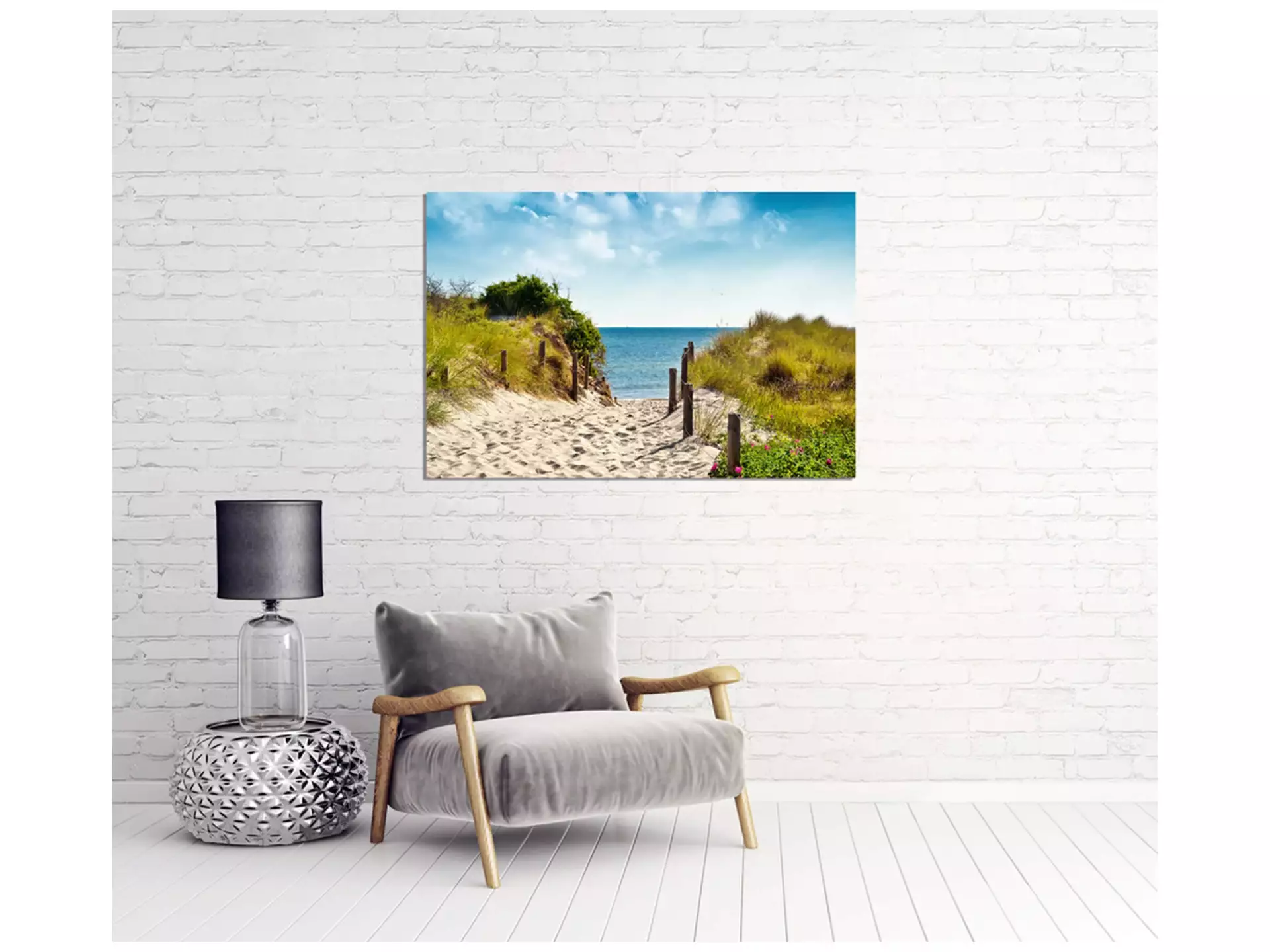 Digitaldruck auf Acrylglas Sandweg Zum Meer 1 image LAND / Grösse: 150 x 100 cm