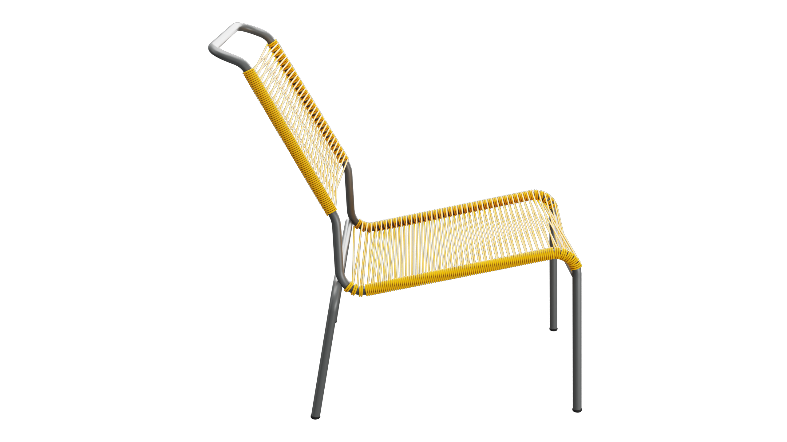 Spaghetti-Lounger-Hochlehner Säntis von Schaffner / Farbe: Gelb / Grösse: 54 x 78 cm
