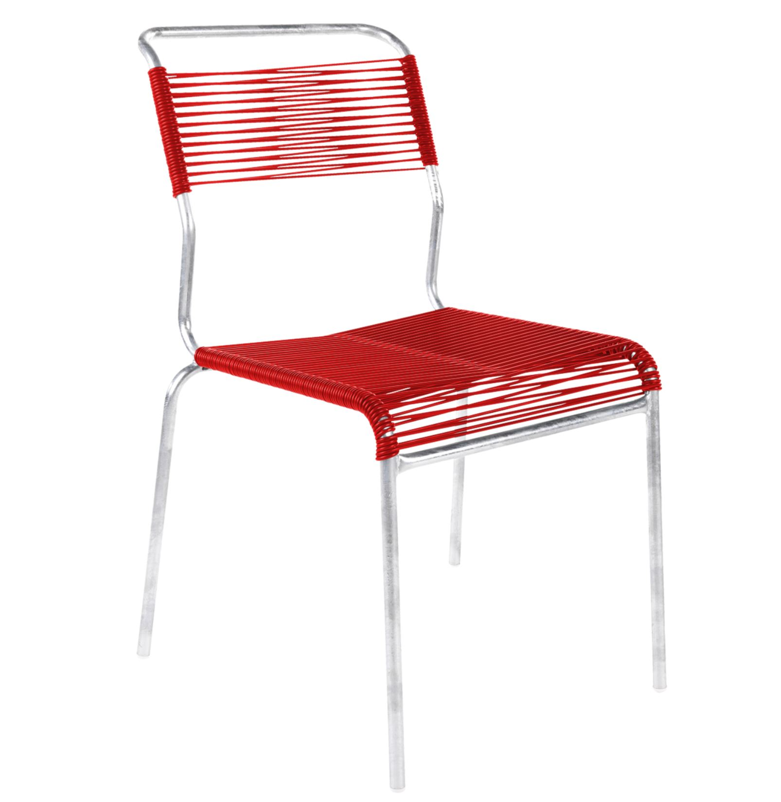 Spaghetti-Stuhl Säntis Feuerverzinkt von Schaffner / Farbe: Rot / Grösse: 44 x 61 cm