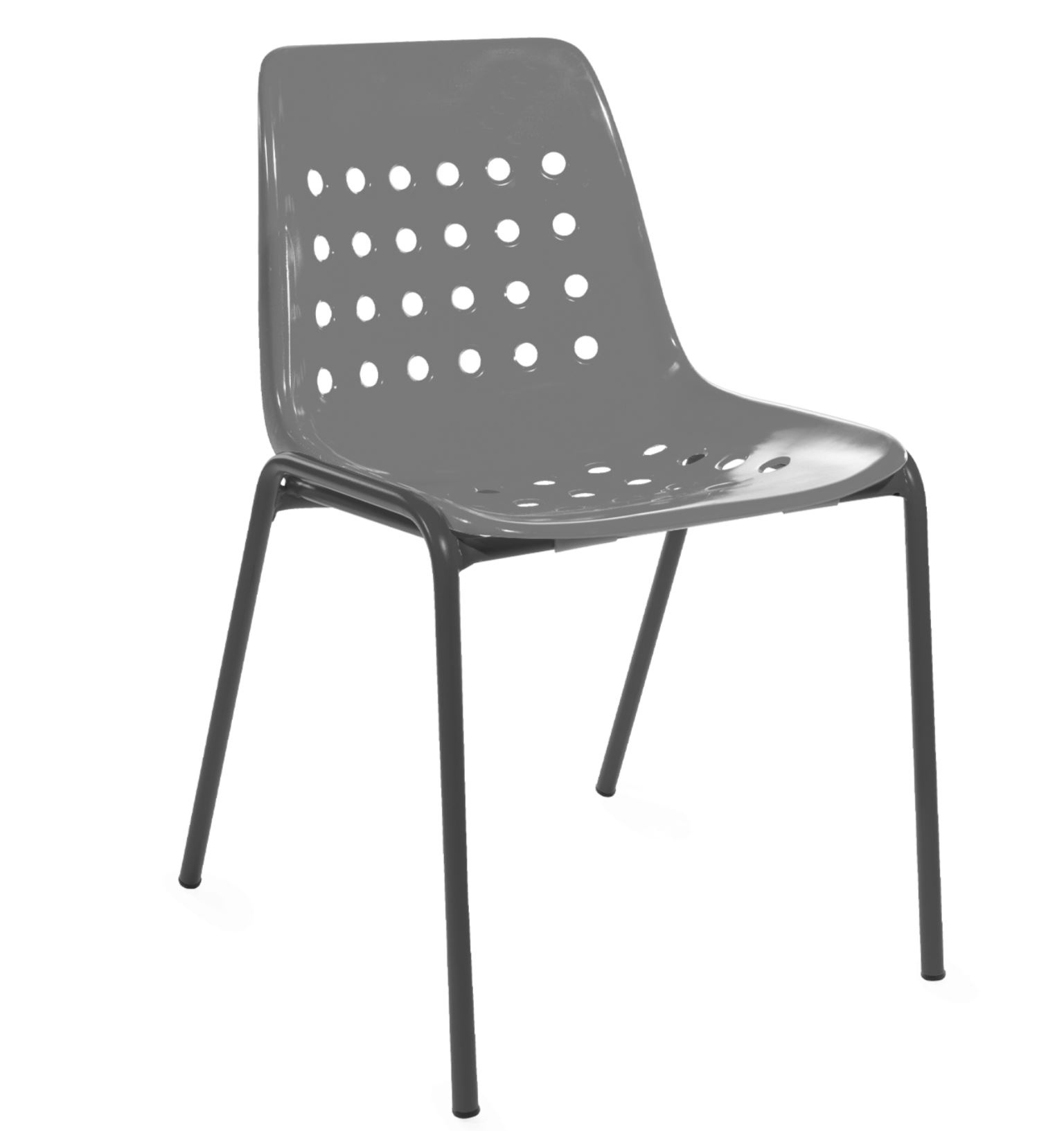 Schalen-Stuhl Bermuda von Schaffner / Farbe: Alu / Grösse: 49 x 52 cm
