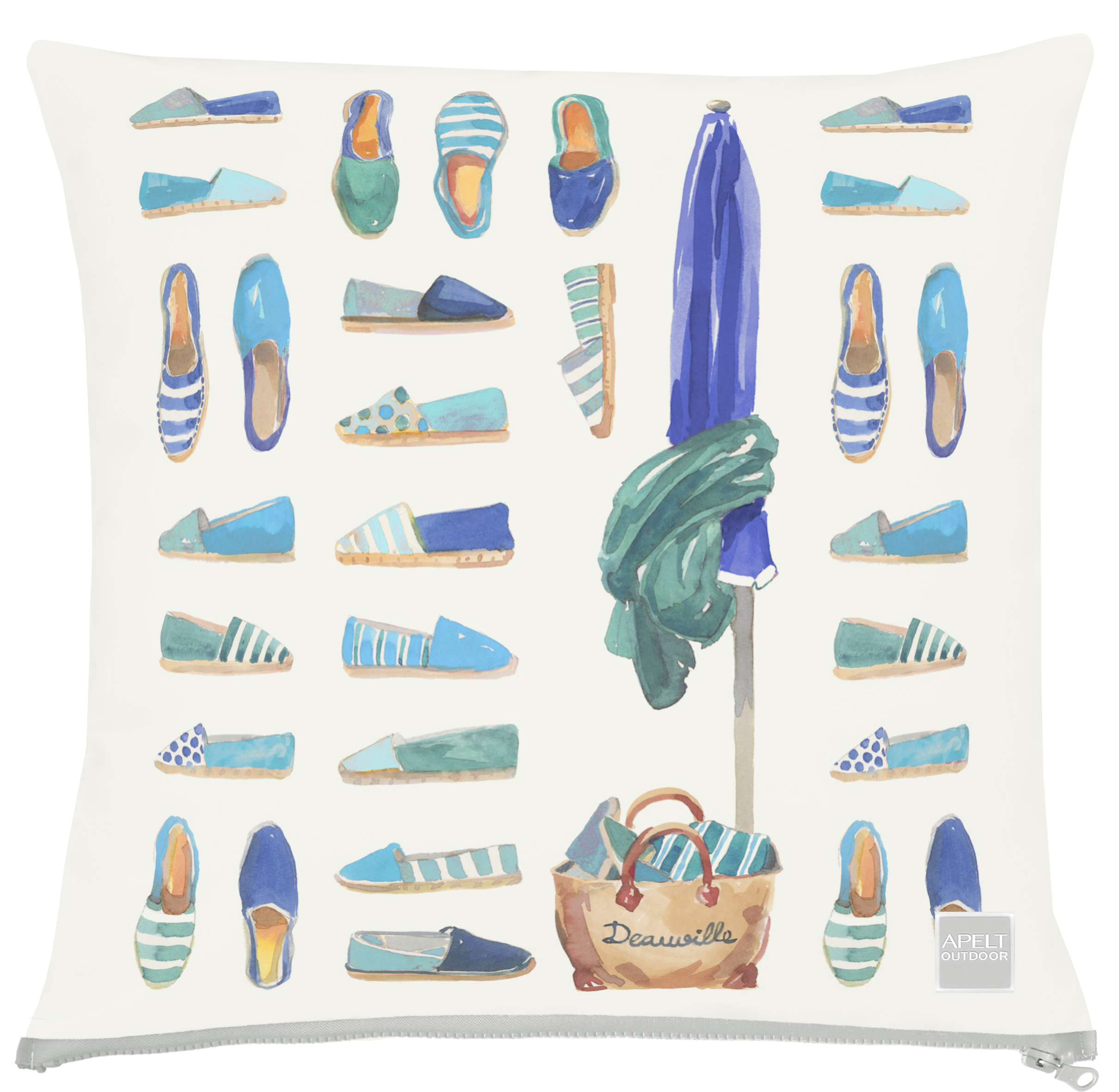 Kissenhülle Espadrilles Blau 50x50 cm Apelt / Farbe: