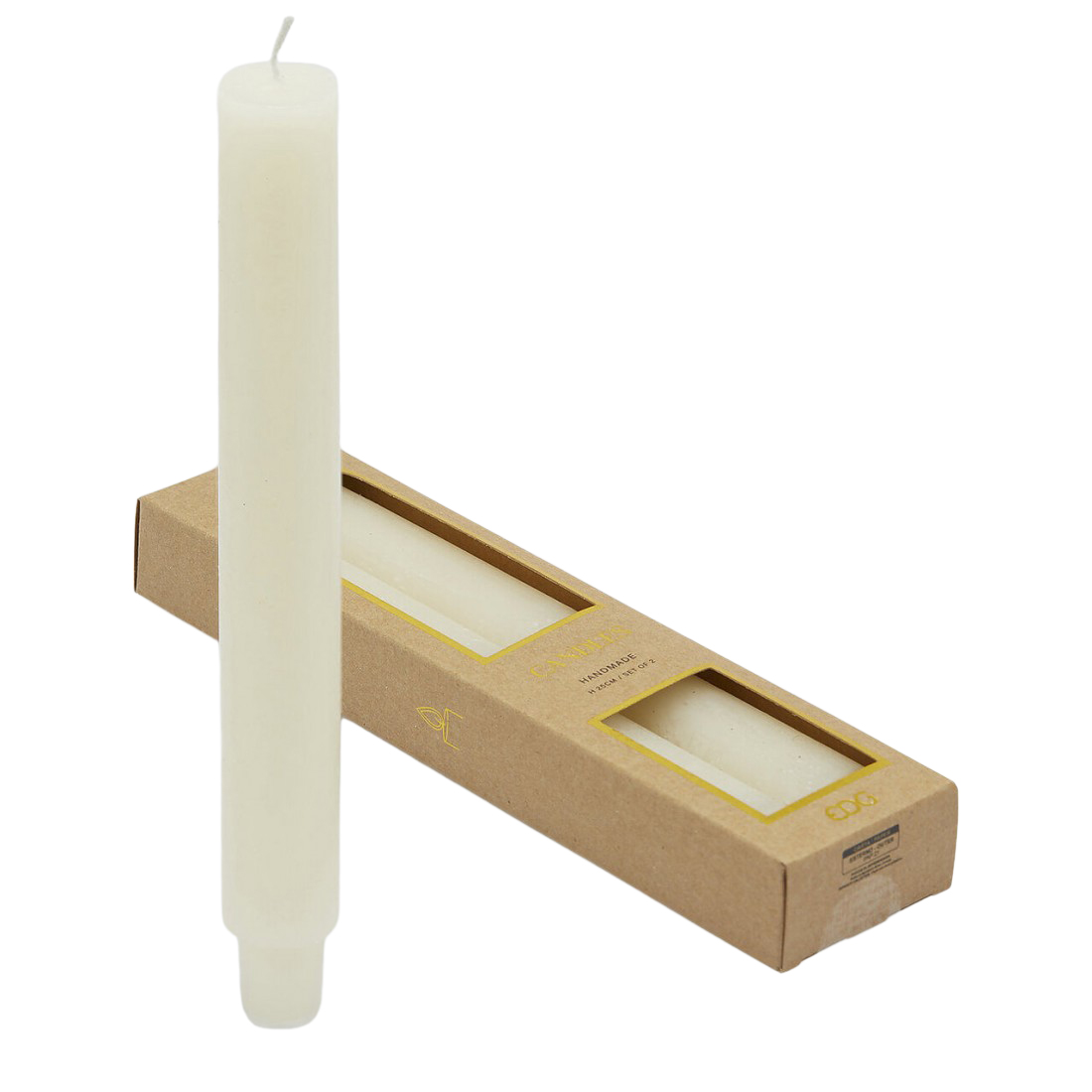 Kerzen 2Stück Elfenbein H: 25 cm Edg