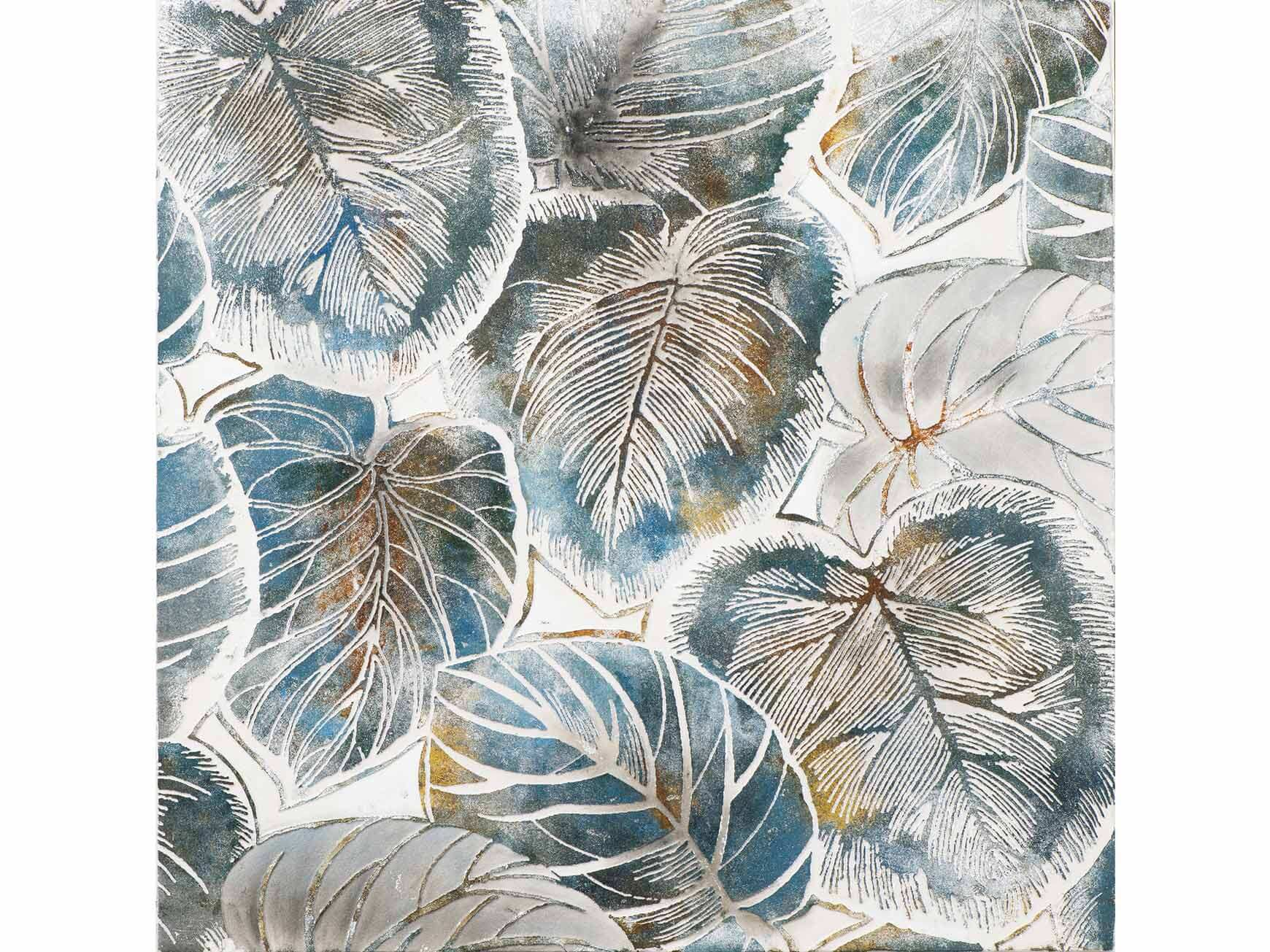 image LAND Bild Blaue Blätter Weiss | Schubiger Möbel