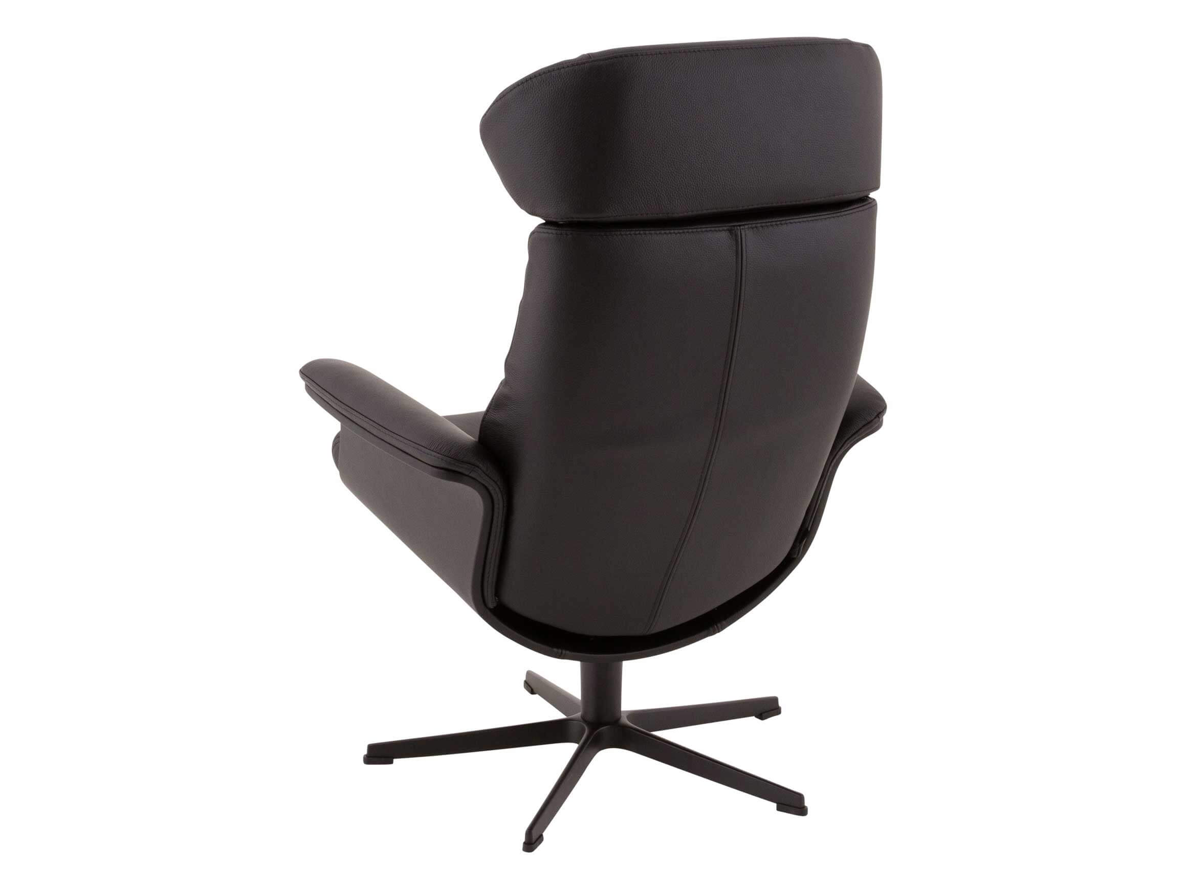 Relaxer Time Out, Leder Schwarz, Kreuzfuss Schwarz, Eames Chair