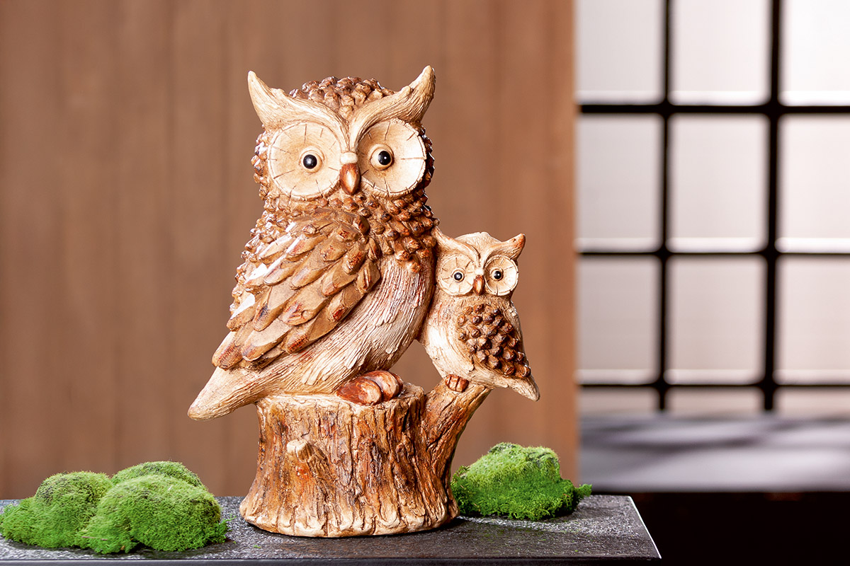 Figur Eulen Amalia, Braun H: 40 cm Gilde