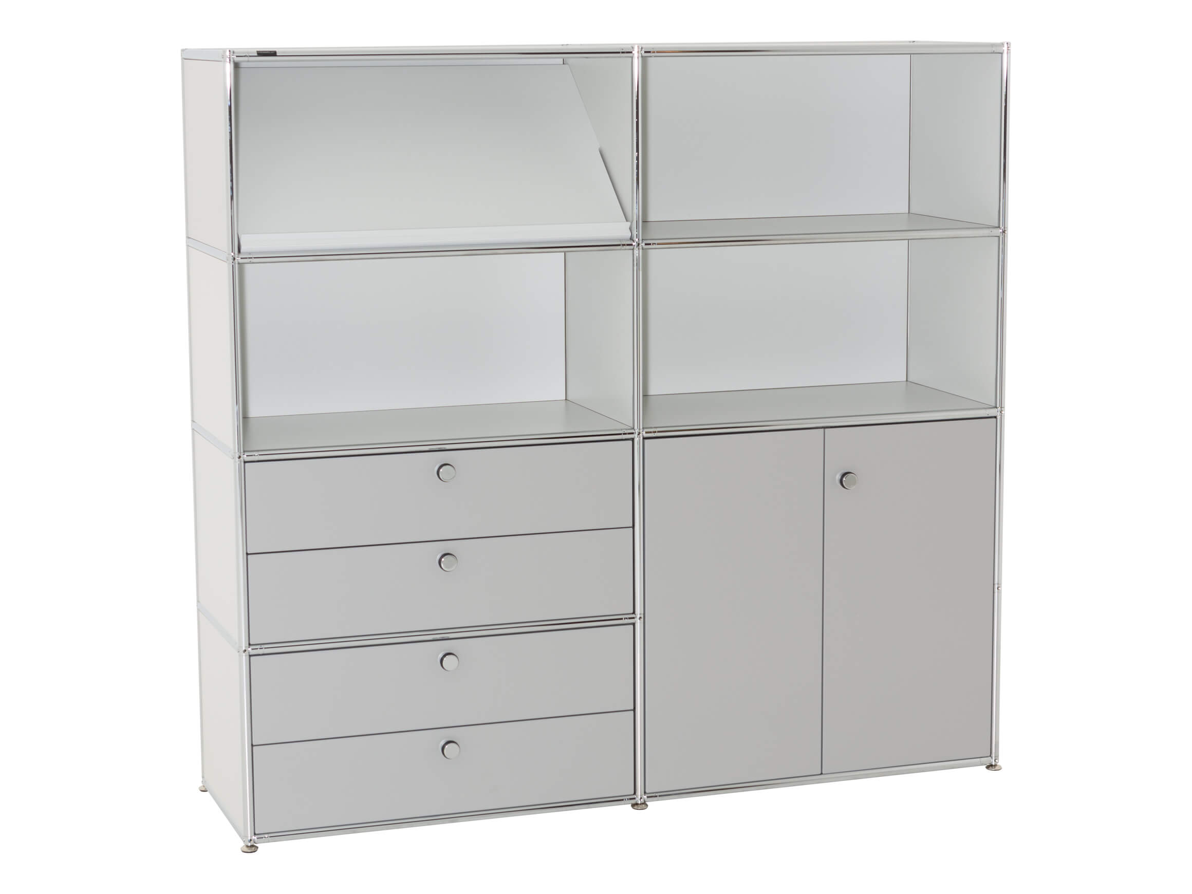 Cosmic 20.20 highboard, grey, polished chrome, w 153.3 cm t