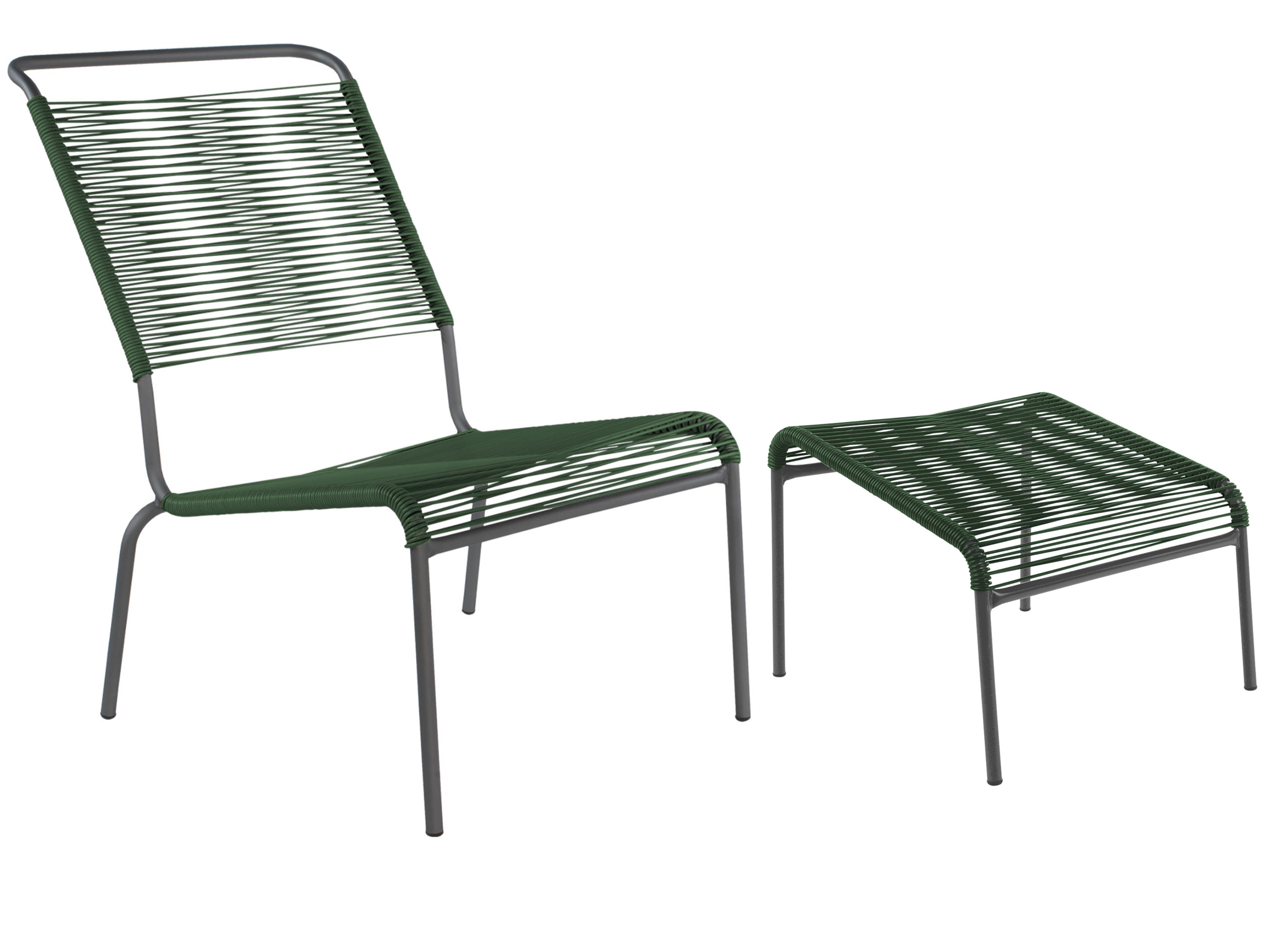 Schaffner Spaghetti-Lounger + Hocker Säntis Hochlehner Grün | Schubiger Möbel