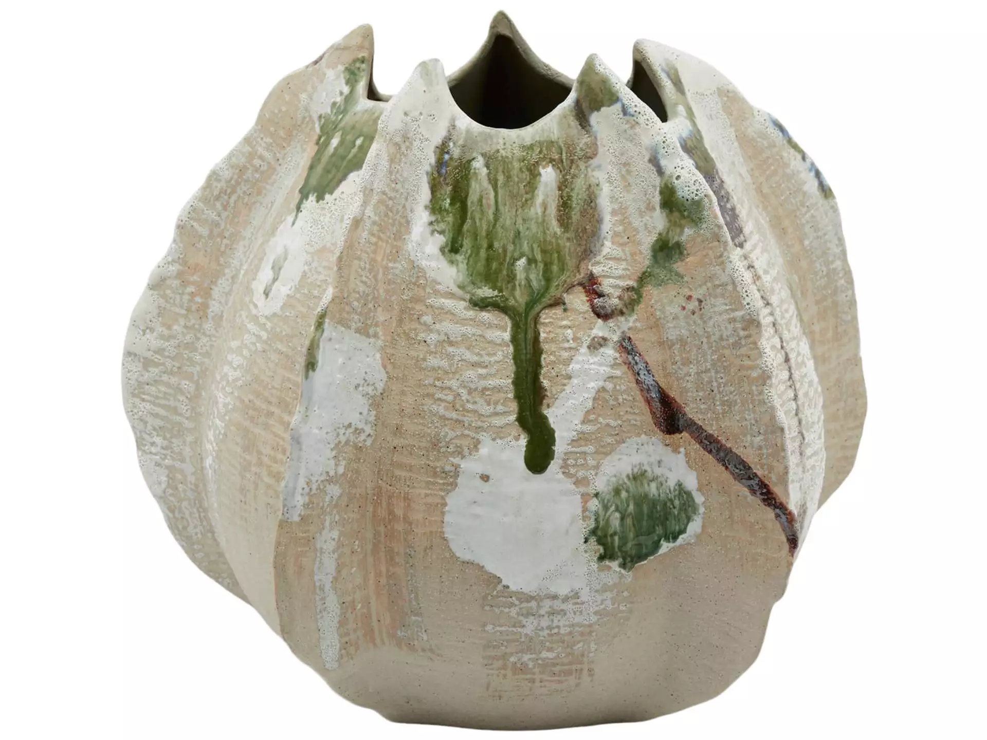 Vase Keramik Weiss Olive H: 32 cm Edg