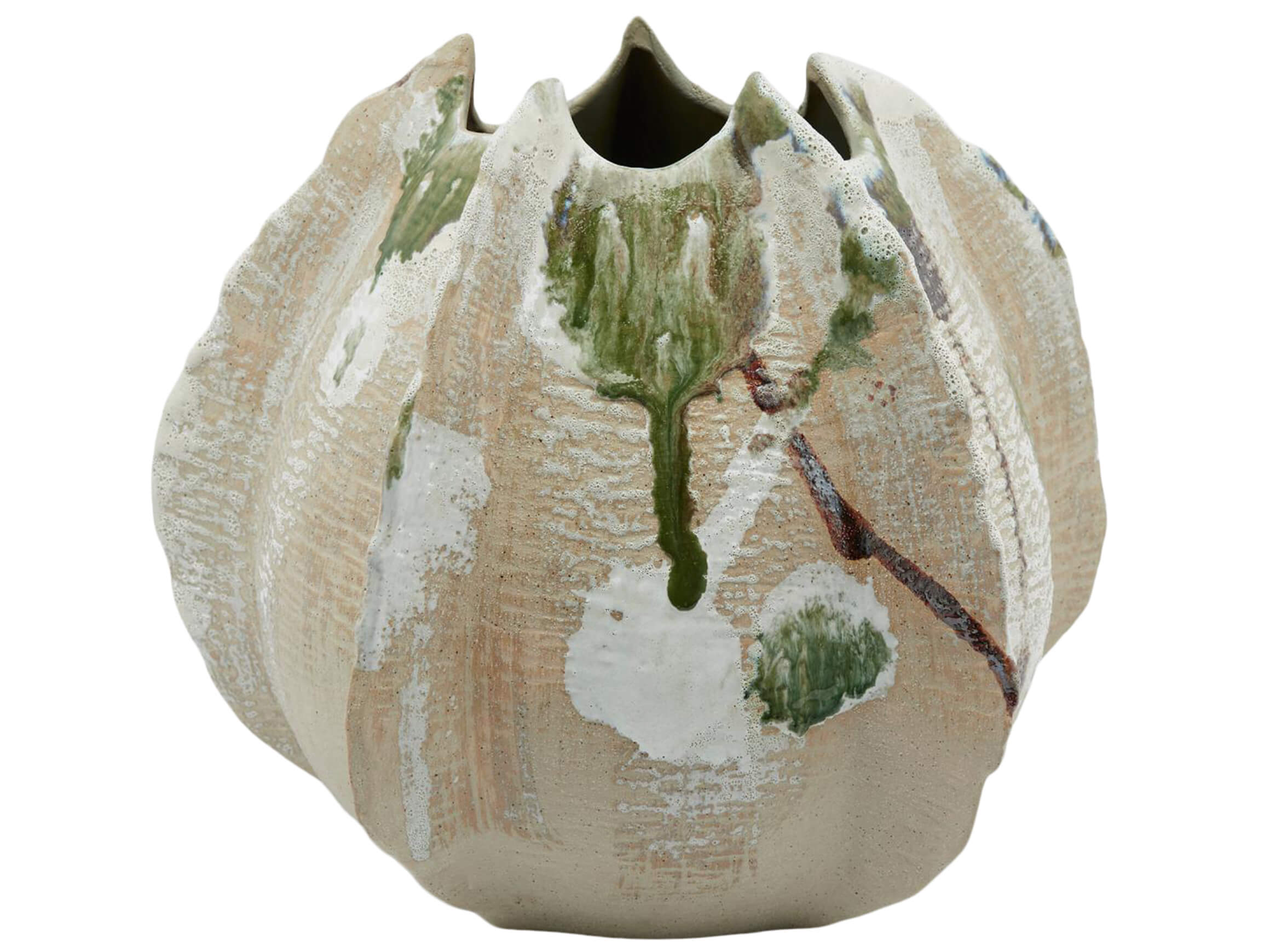 Vase Keramik Weiss Olive H: 32 cm Edg