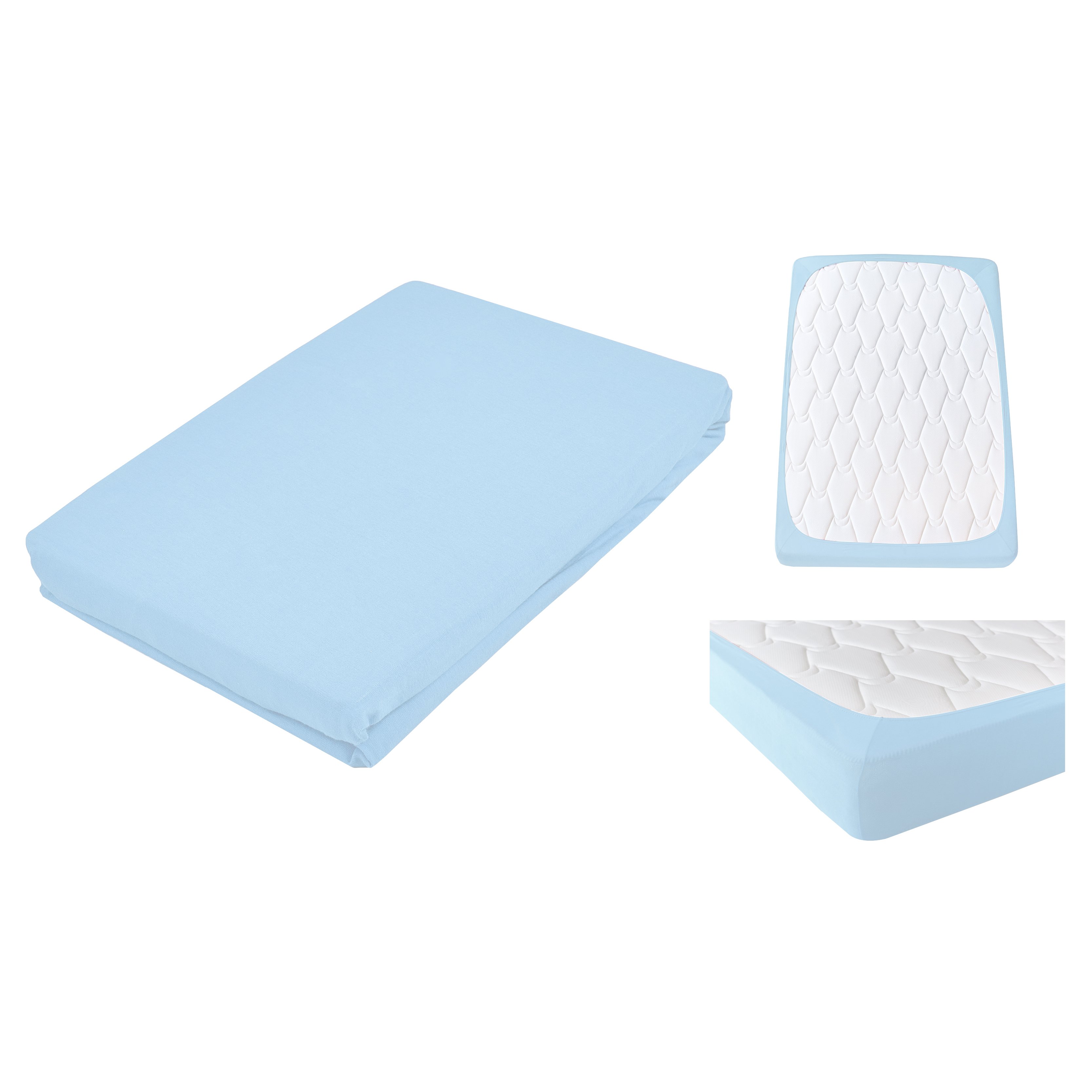 Fixleintuch für Topper Jersey Hellblau Kremer Leon AG / Grösse: 200 x cm