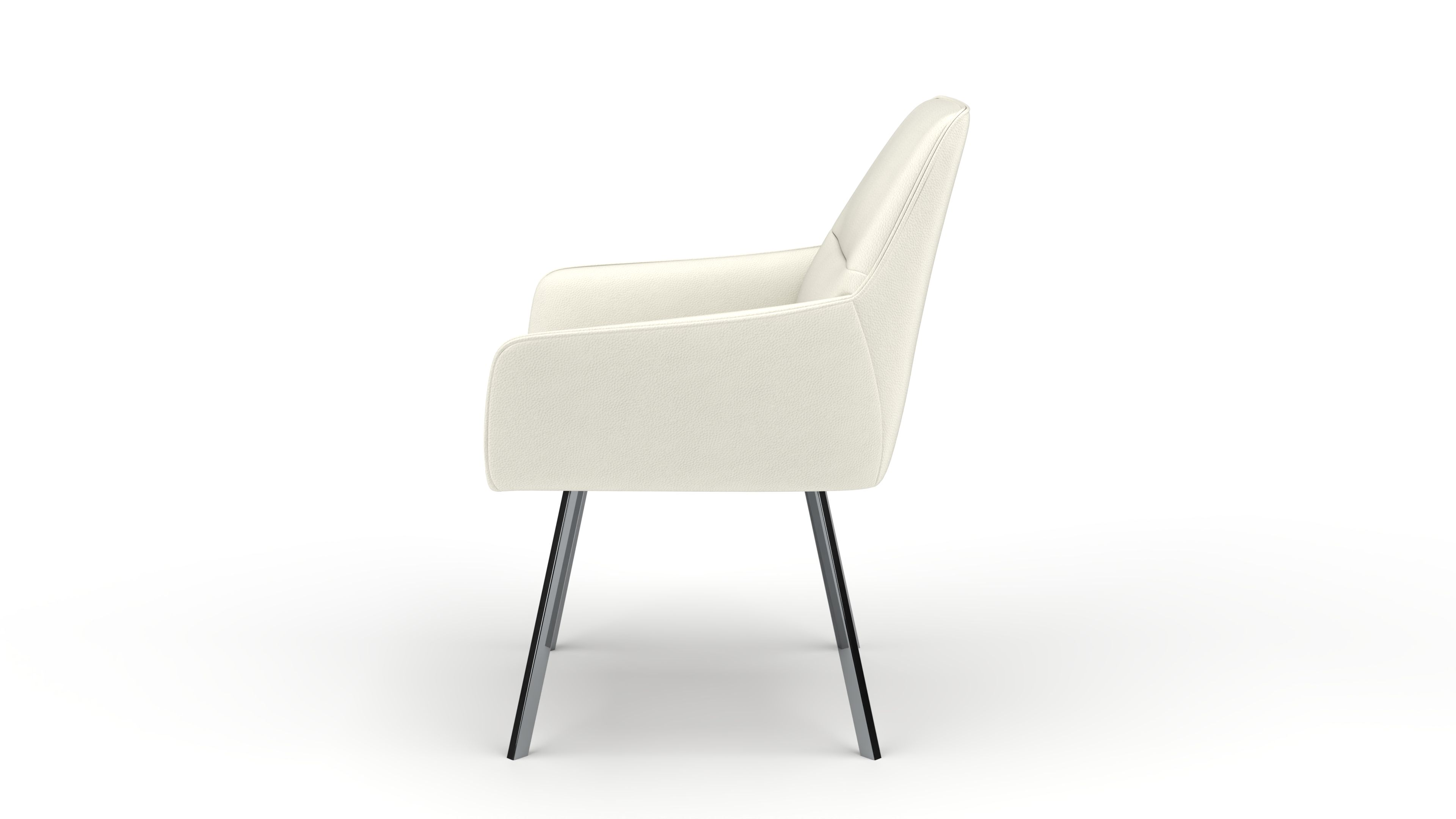 Stuhl Bellatrix - von UrbanDesign | Drehfunktion, Fuss Stahl, Leder white