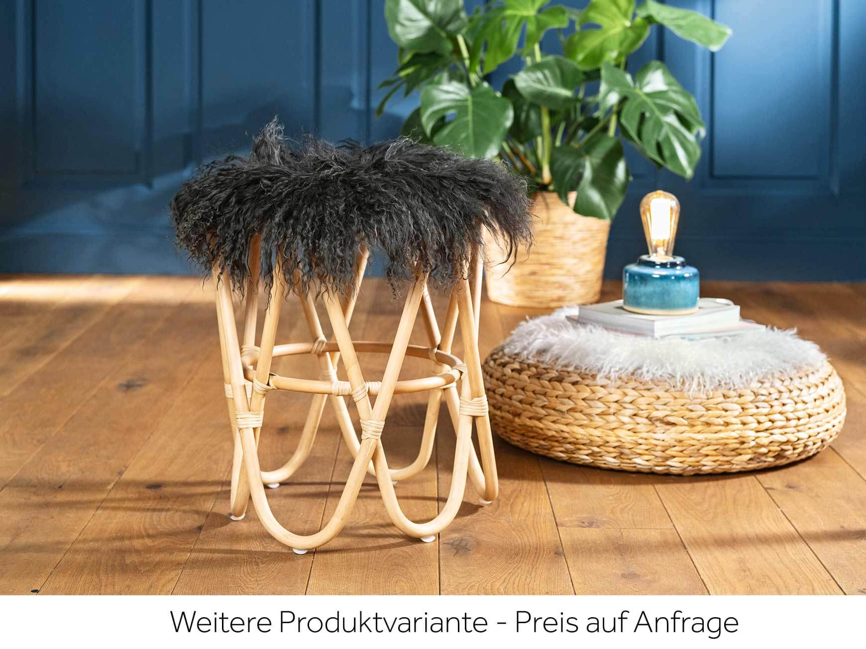 Sitzauflage Pamina Grün, Lammfell, Durchmesser: 35 cm