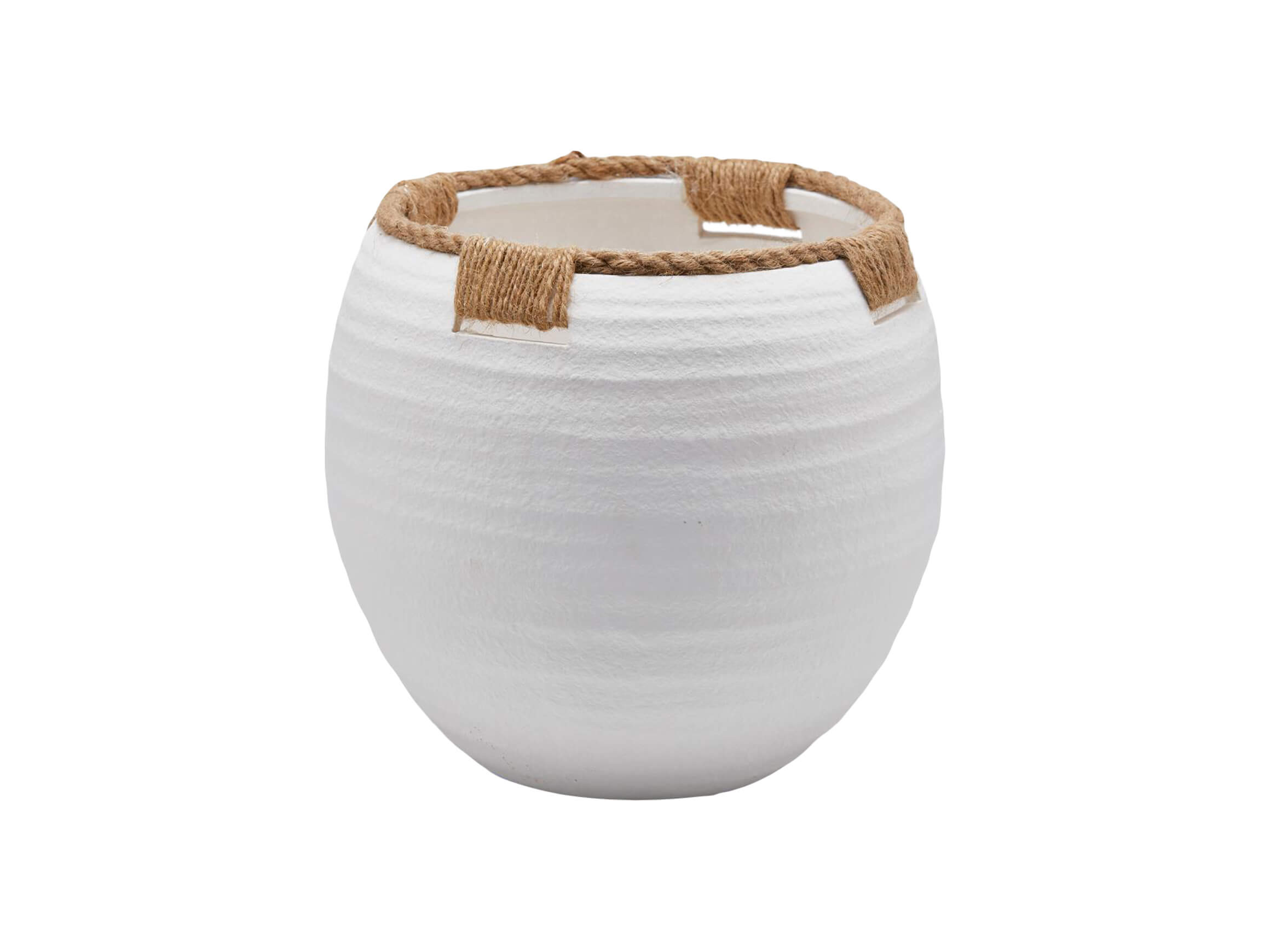 Edg Vase Kordeloptik Weiss H: 24 cm Weiss | Schubiger Möbel