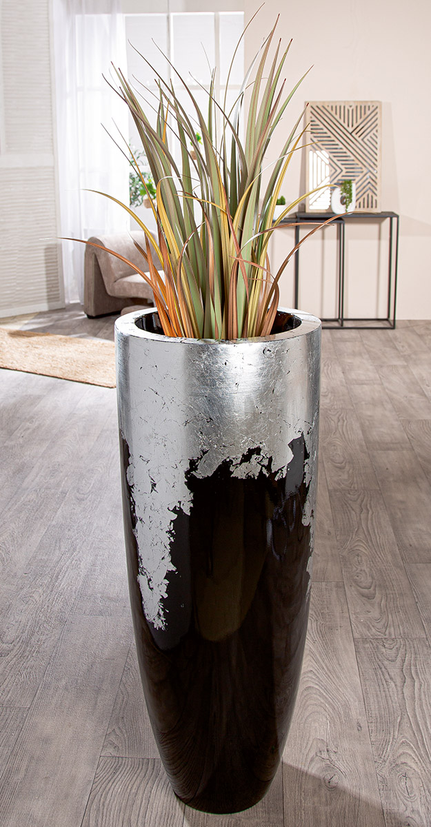 Pflanzengefäss Konus, Fiberglas, Schwarz H: 100 cm Gilde