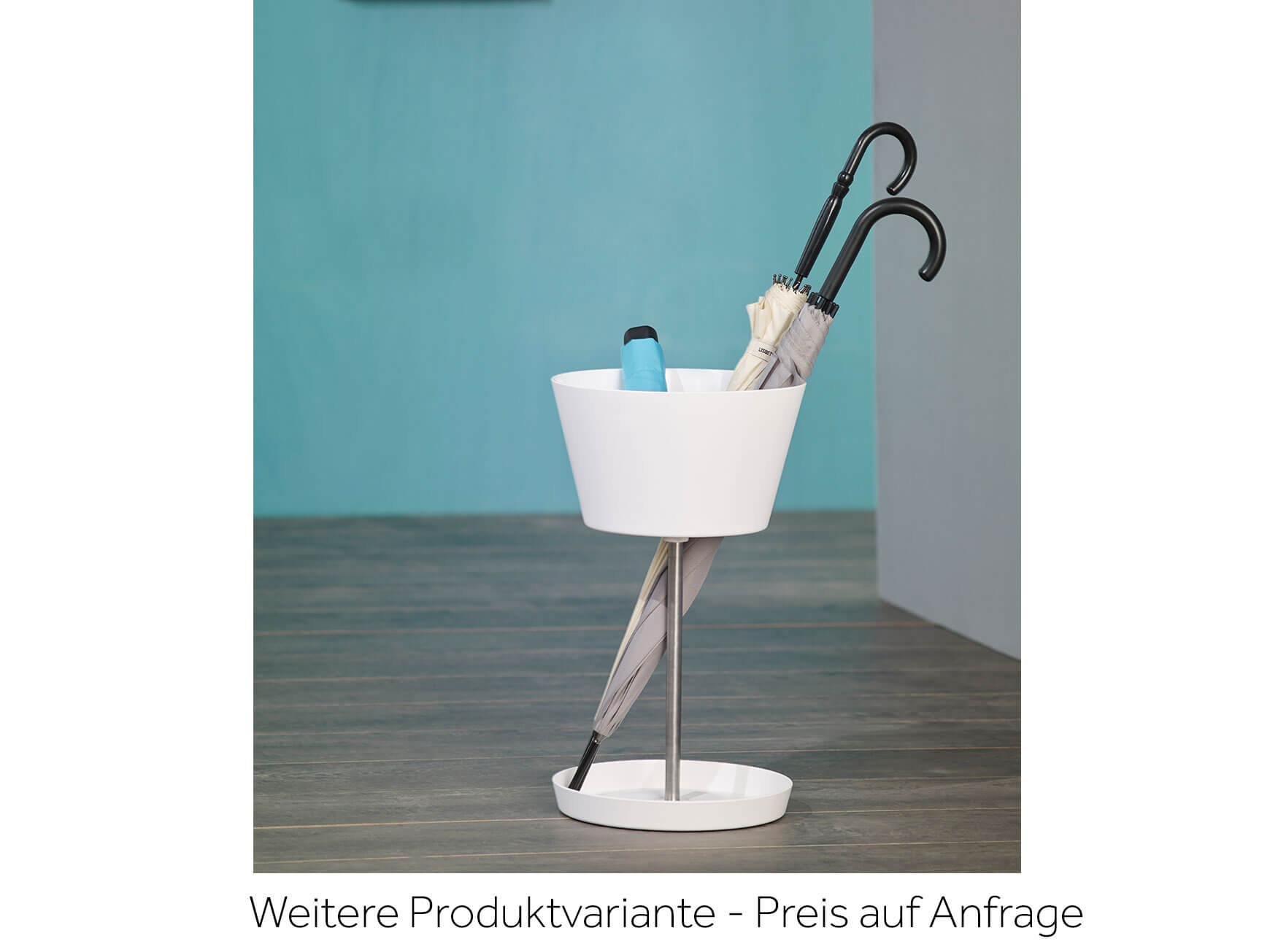 Schirmständer Basket Weiss, Stahl Poliert, Durchmesser 30 cm h 50 cm