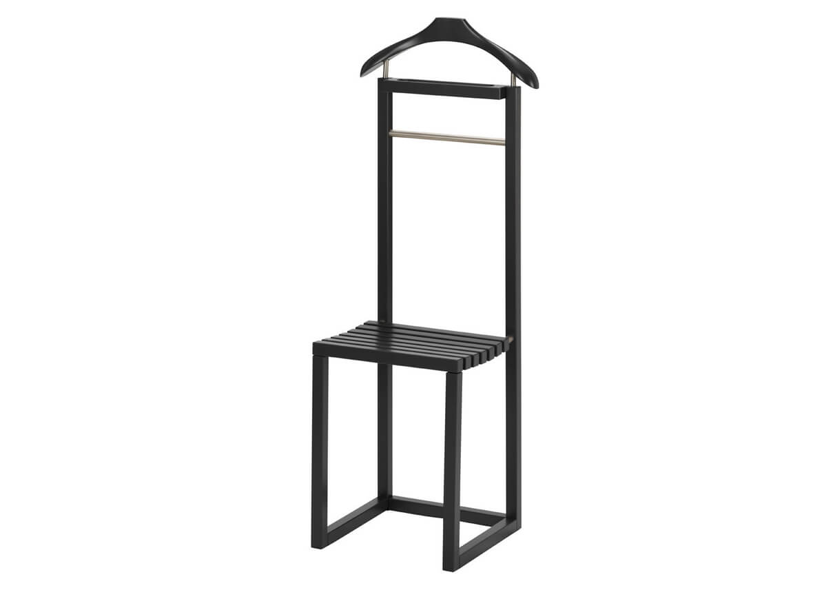 Herrendiener Ravenna, Metall, Buche Anthrazit, b 45 cm