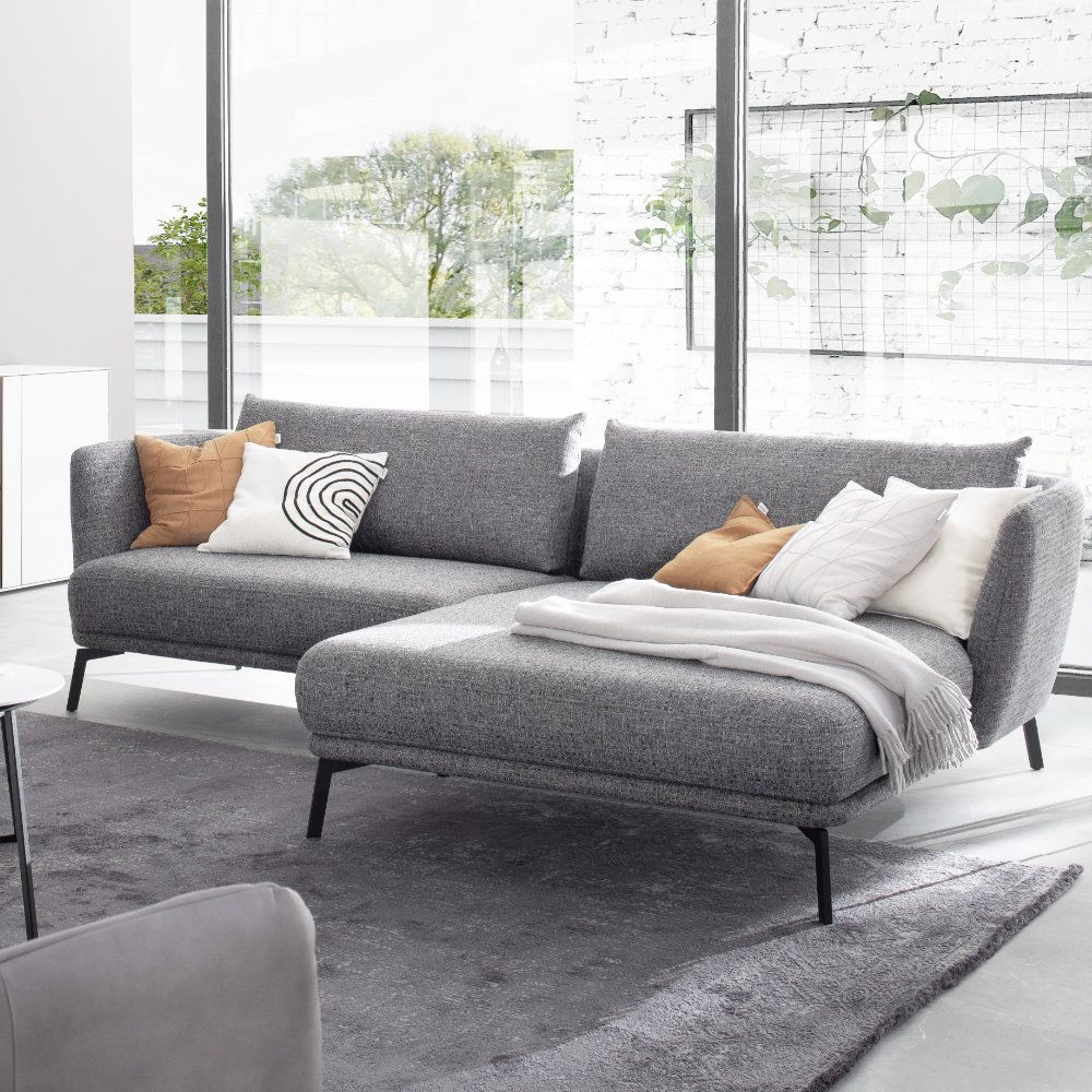 Ecksofa Pearl Candy / Farbe: Anthrazit / Bezugsmaterial: Stoff