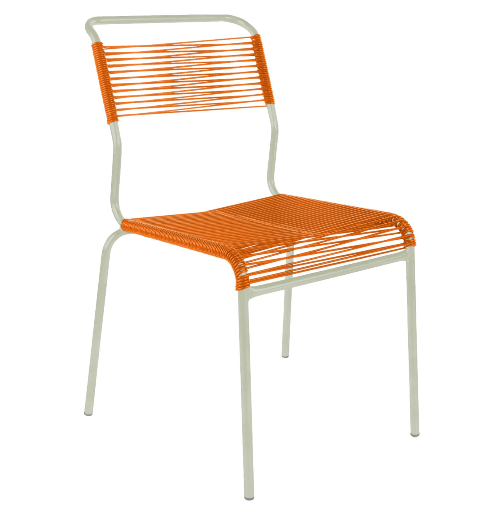 Spaghetti-Stuhl Säntis von Schaffner / Farbe: Orange / Grösse: 44 x 61 cm